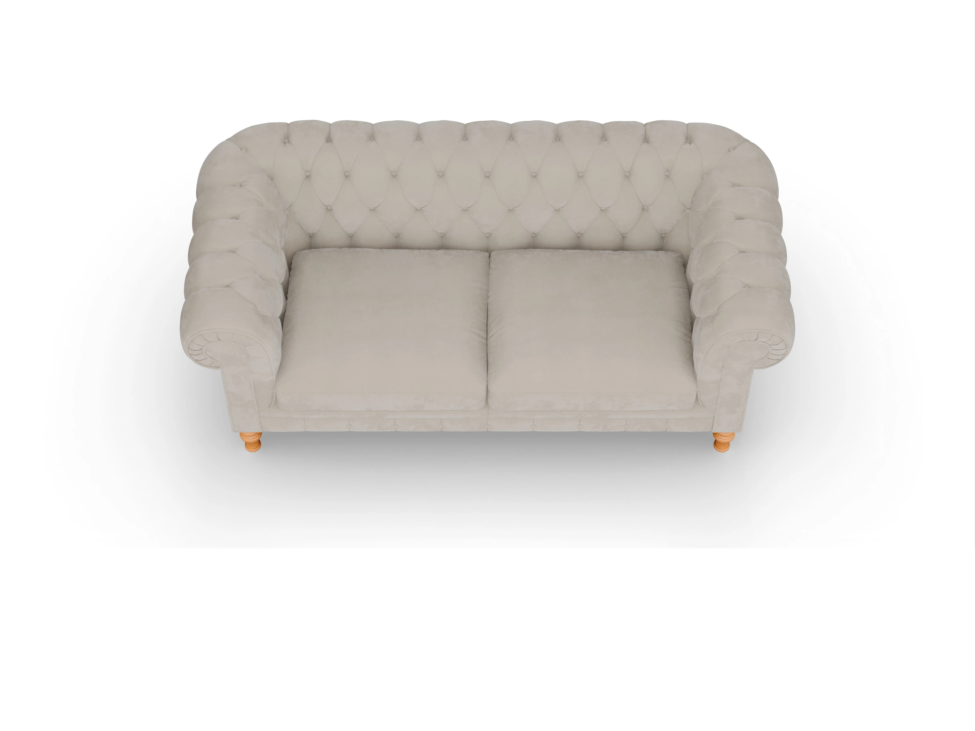 Chesterfield Countess 2-Sitzer Ansicht des Produktes Countess 2-Sitzer Sofa in Stoff Beige