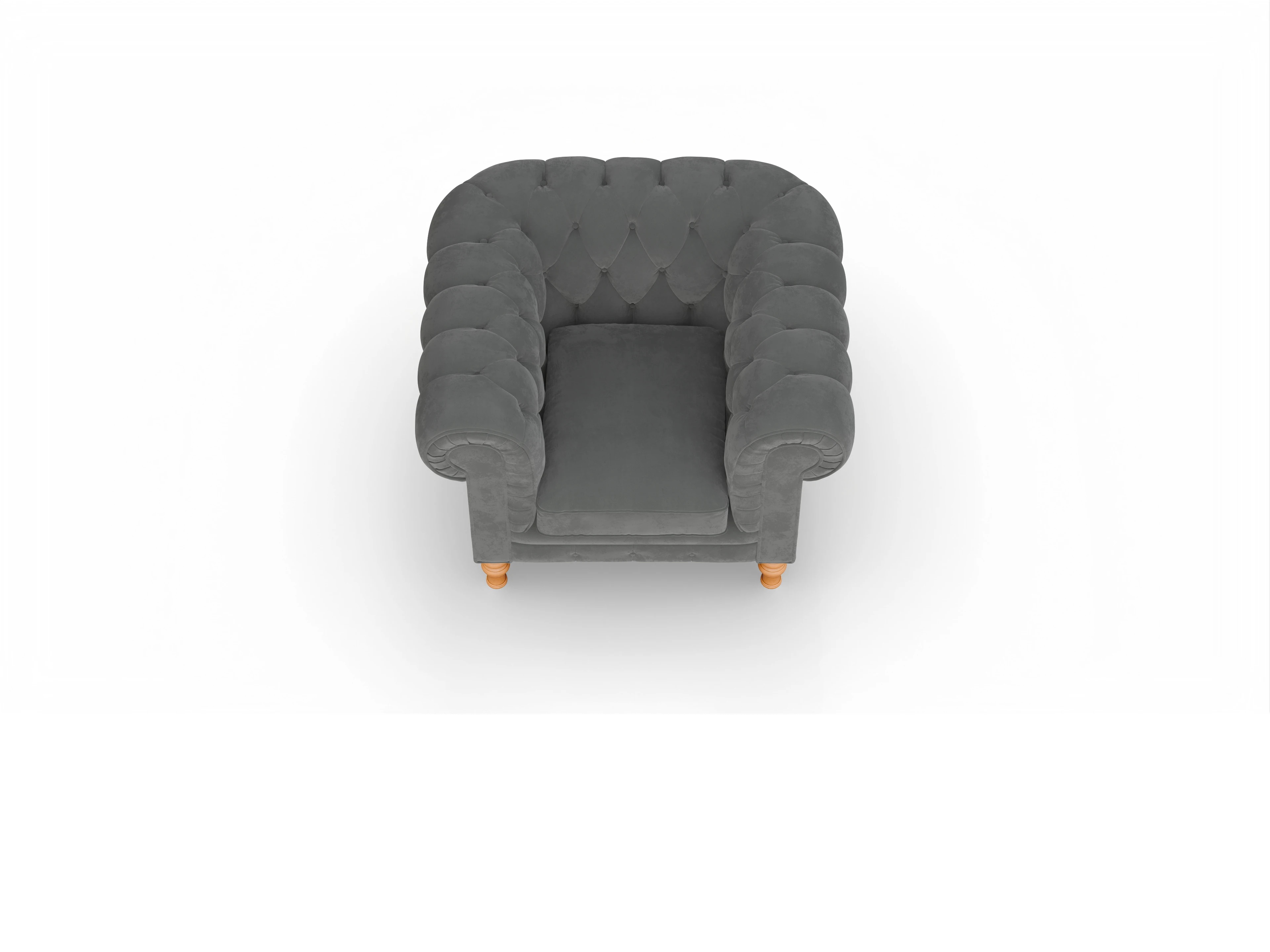 Ansicht des Produktes Countess Chesterfield Sessel in Stoff Grau