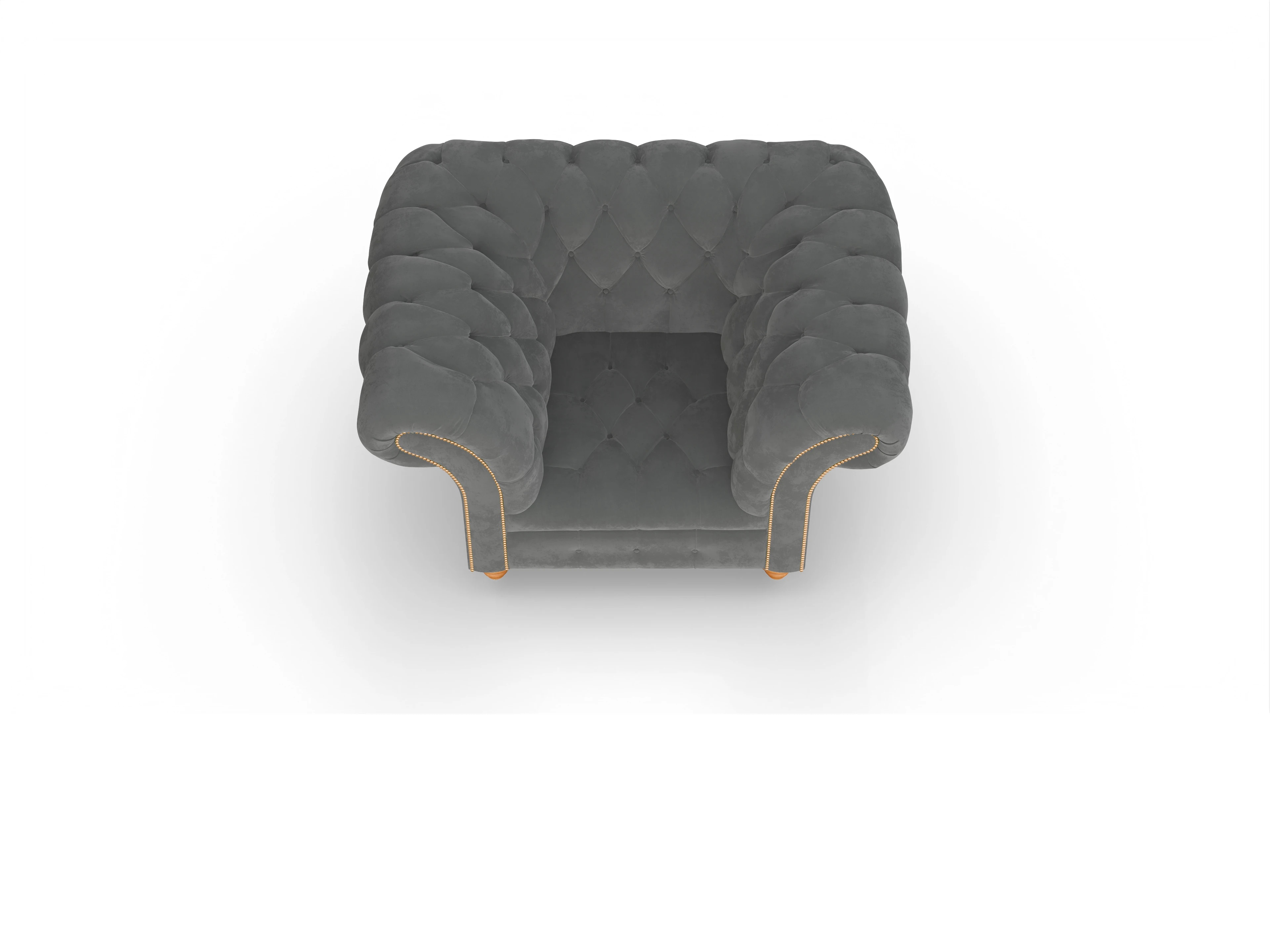 Ansicht des Produktes Mayfair Chesterfield Sessel in Stoff Grau