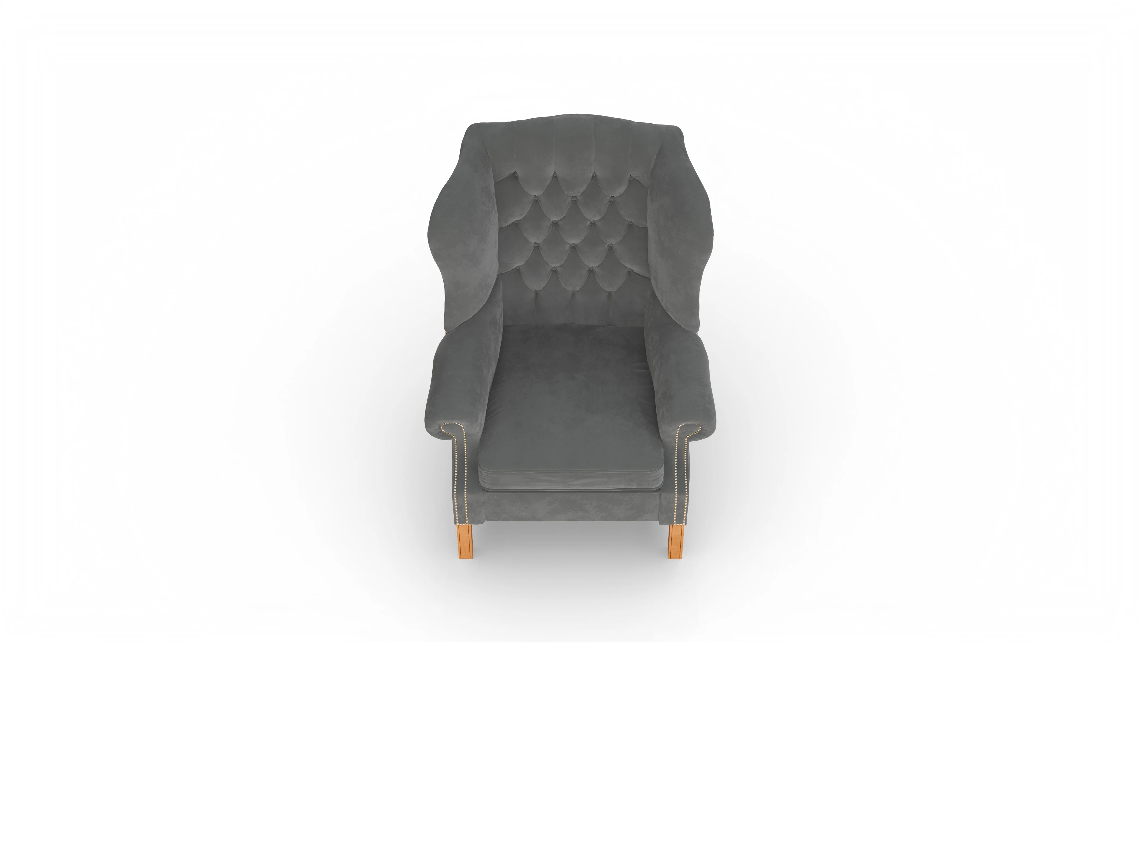 Ansicht des Produktes Marian Ohrensessel in Stoff Grau