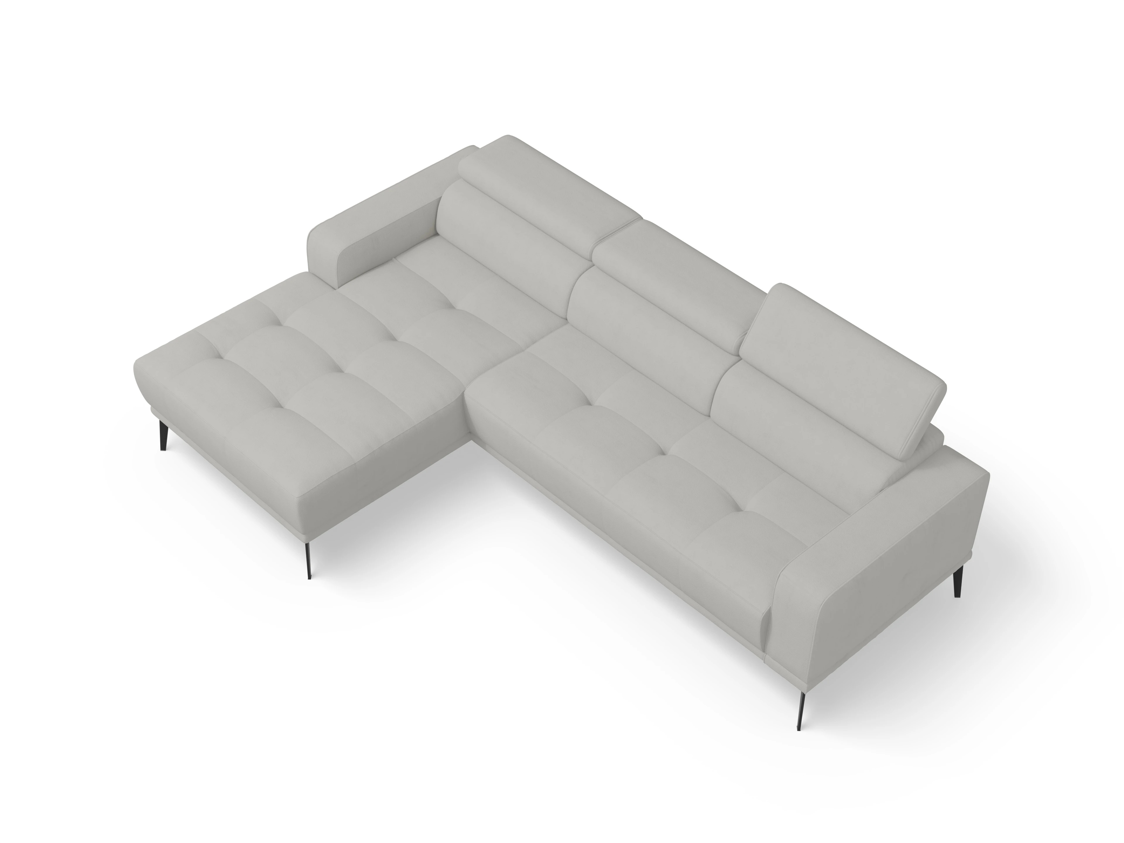 Ansicht des Produktes Marco Ecksofa links Abschluss offen in Stoff Beige