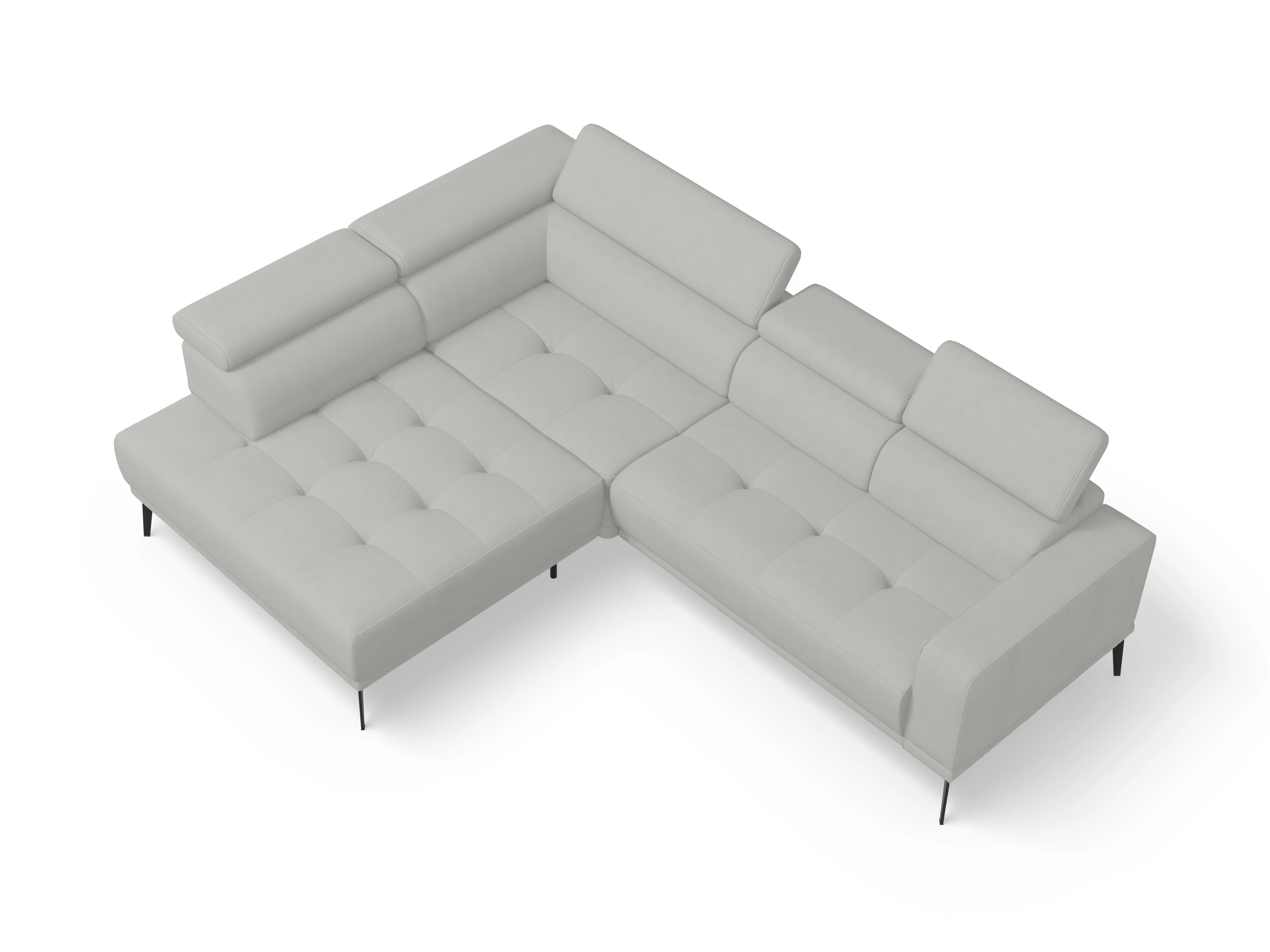 Ansicht des Produktes Marco Ecksofa links Abschluss offen in Stoff Beige