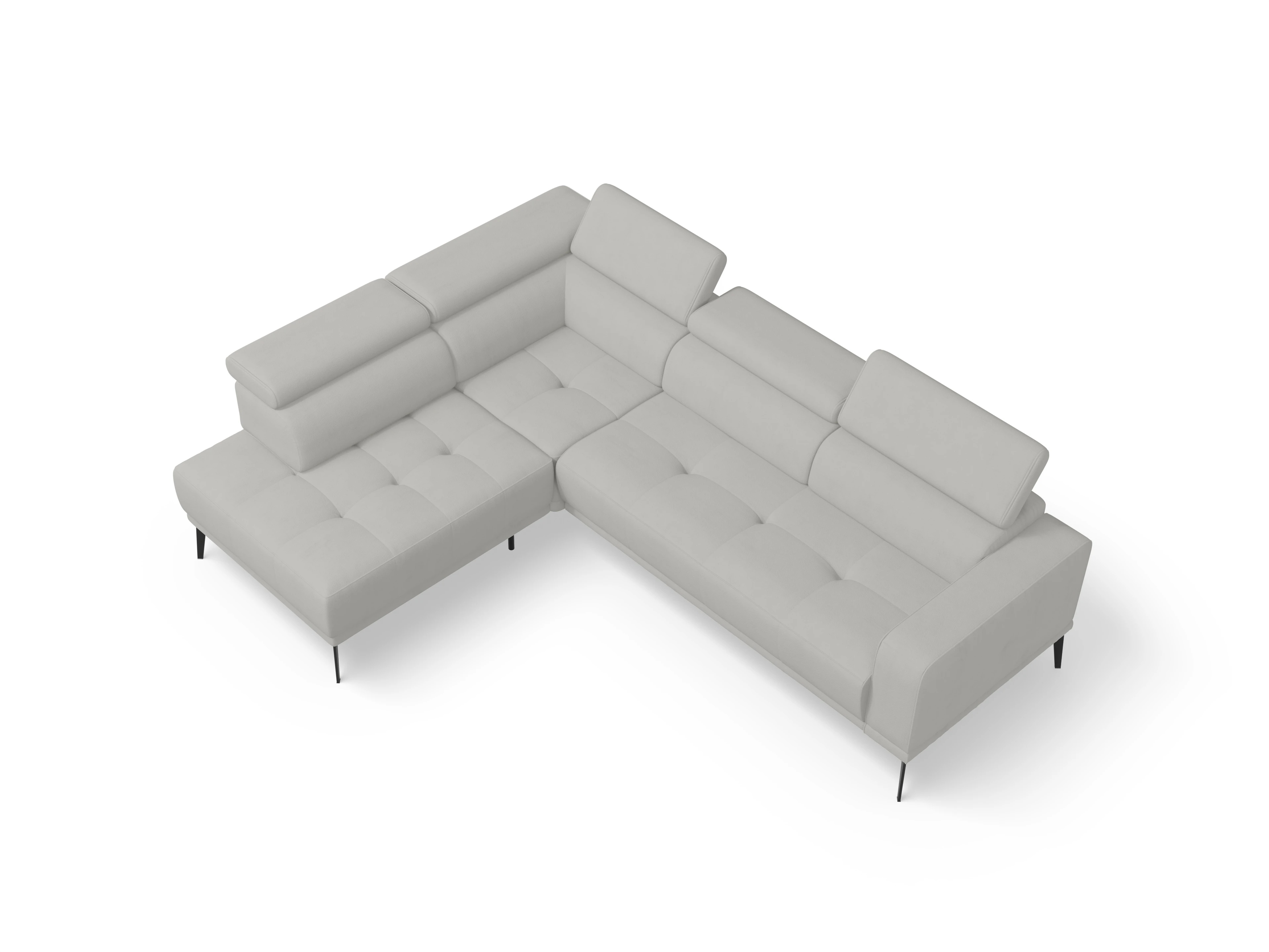 Ansicht des Produktes Marco Ecksofa links Abschluss offen in Stoff Beige