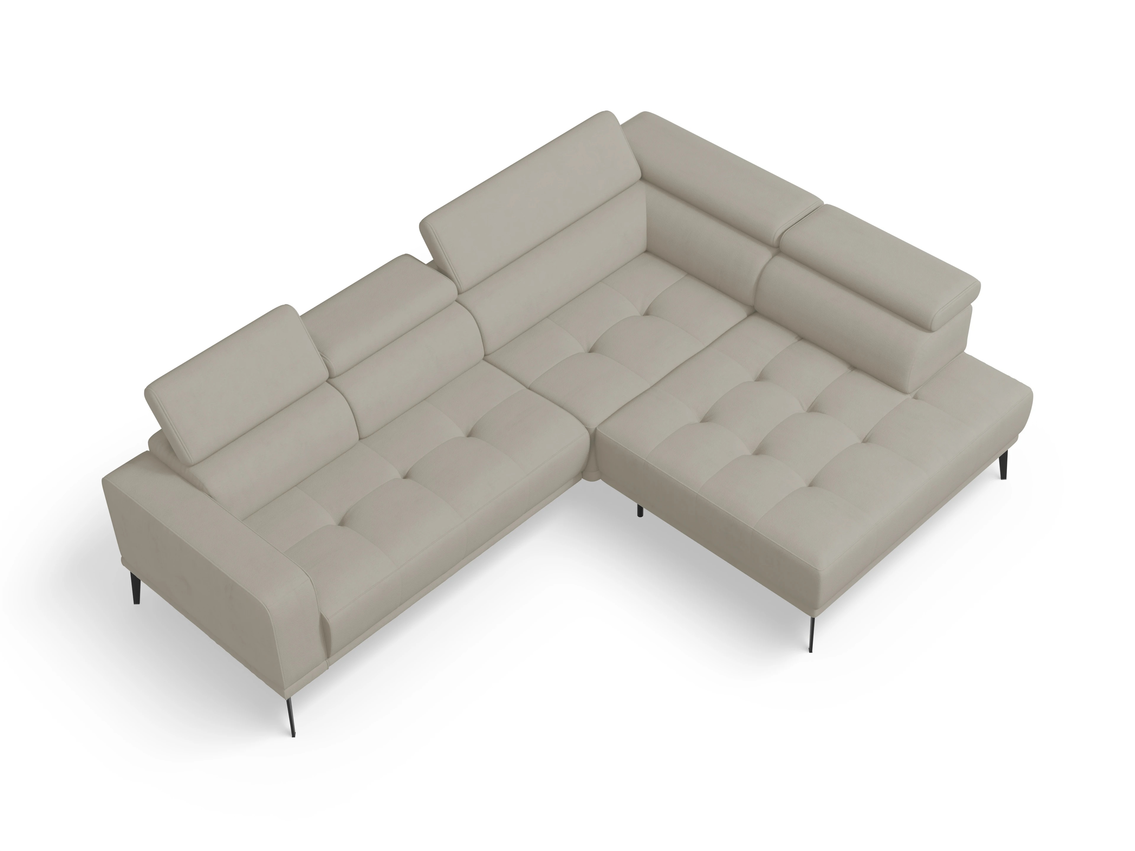 Ansicht des Produktes Marco Ecksofa rechts Abschluss offen in Stoff Beige