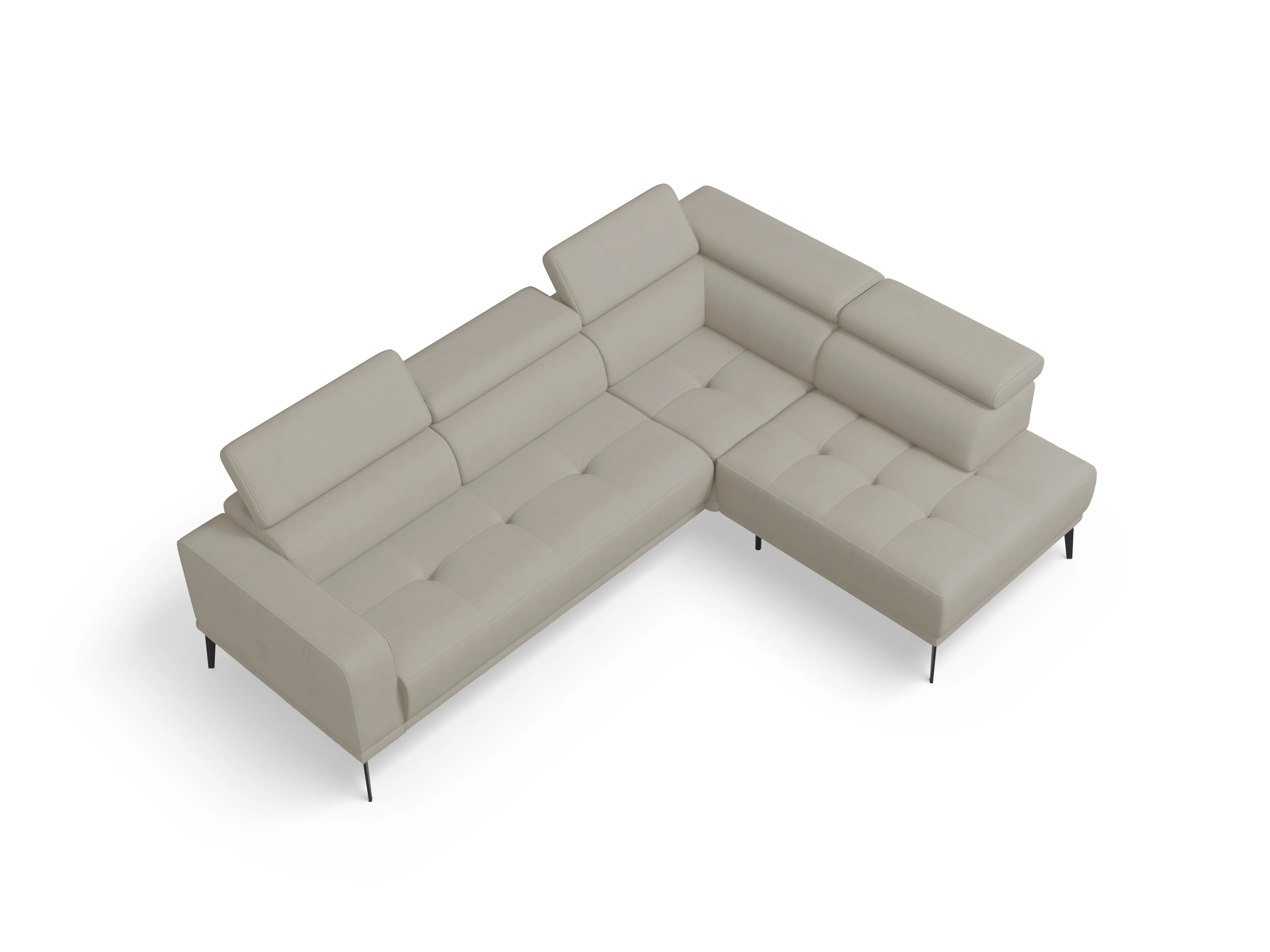 Ansicht des Produktes Marco Ecksofa rechts Abschluss offen in Stoff Beige