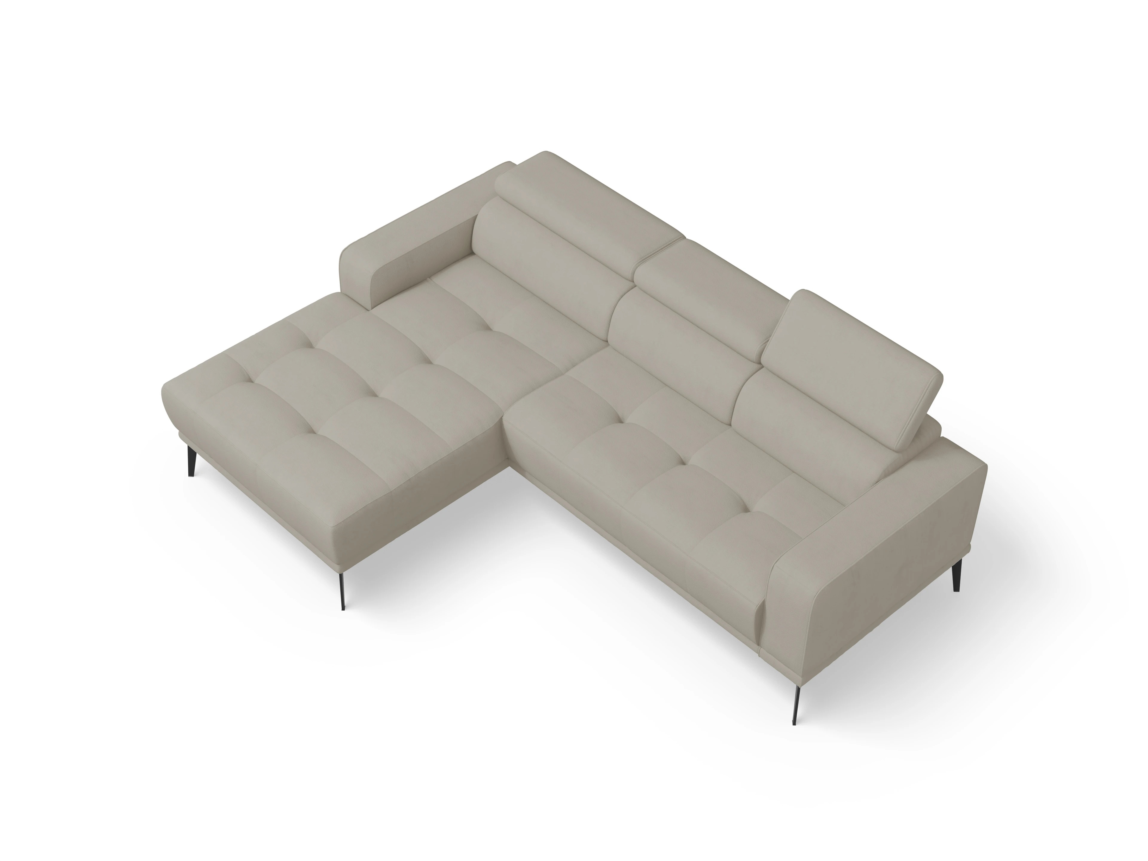 Ansicht des Produktes Marco Wohnlandschaft Armlehne rechts Abschluss offen links in Stoff Beige