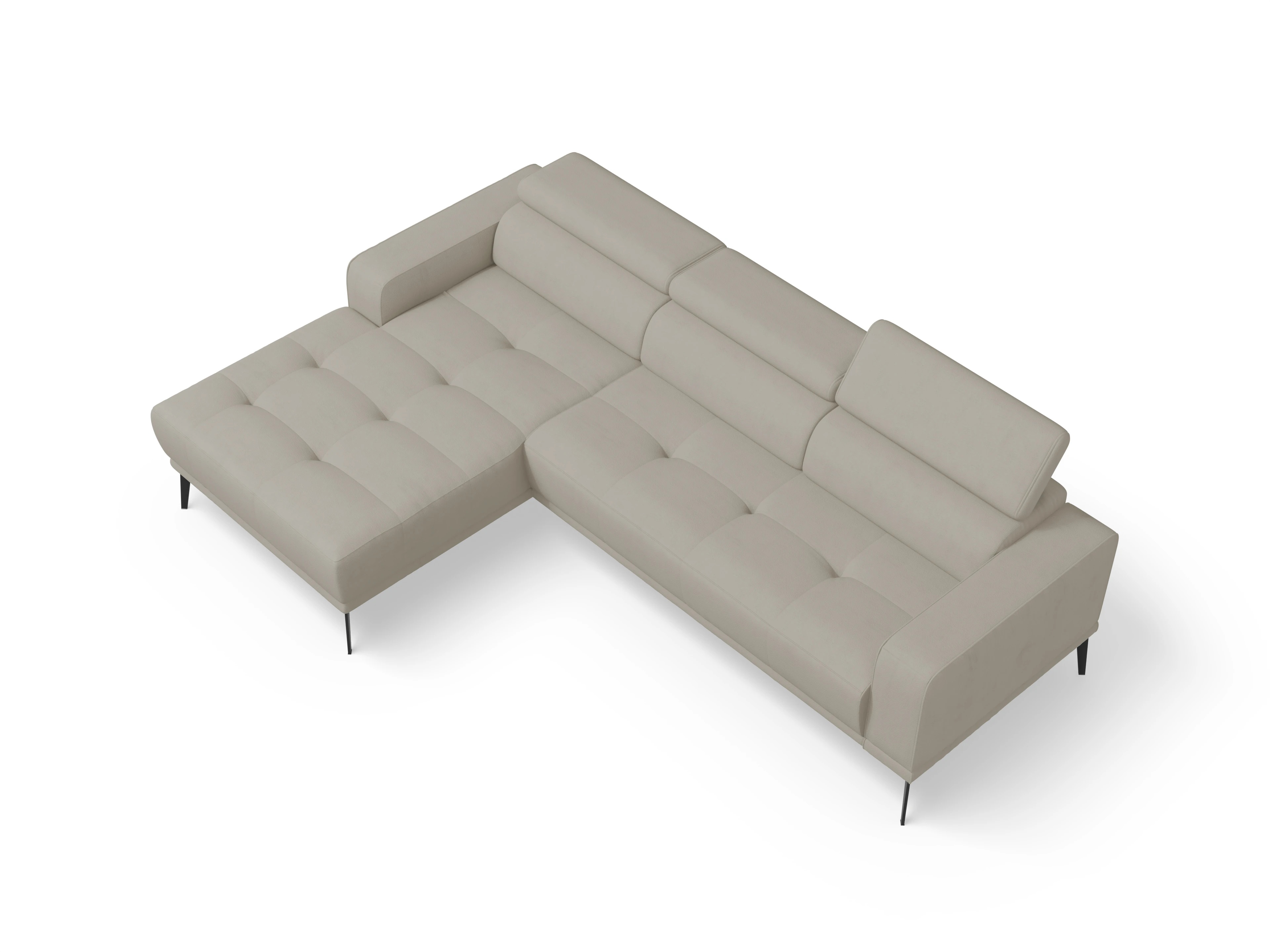 Ansicht des Produktes Marco Ecksofa links Abschluss offen in Stoff Beige
