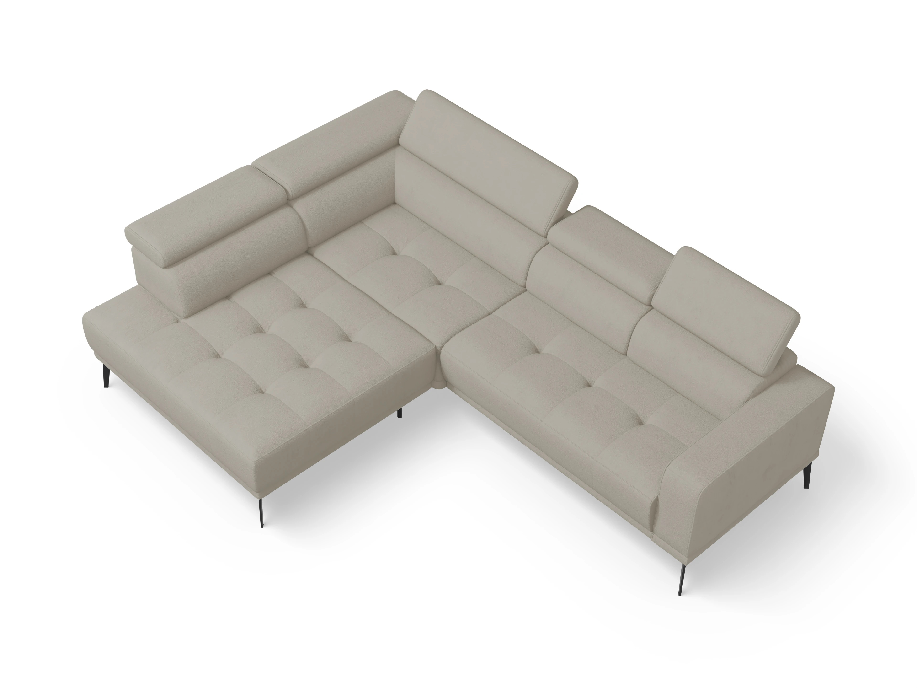 Ansicht des Produktes Marco Ecksofa links Abschluss offen in Stoff Beige