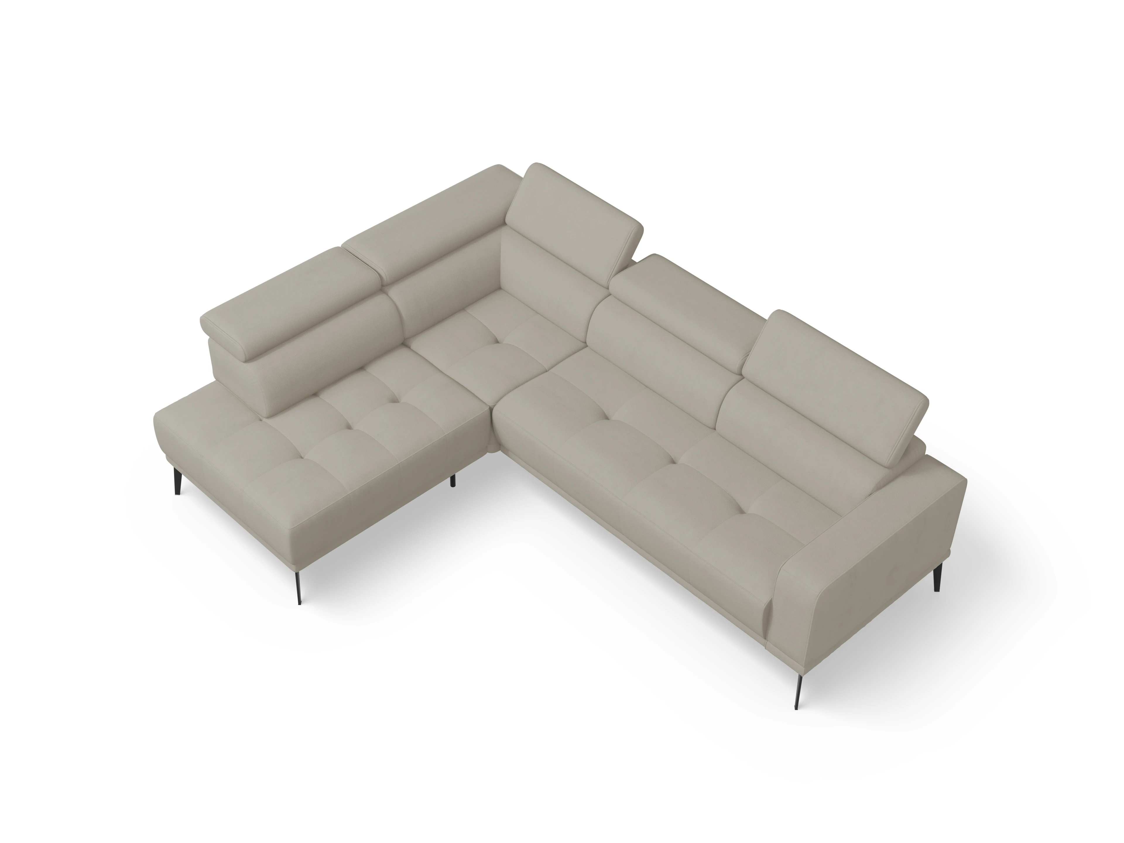 Ansicht des Produktes Marco Ecksofa links Abschluss offen in Stoff Beige