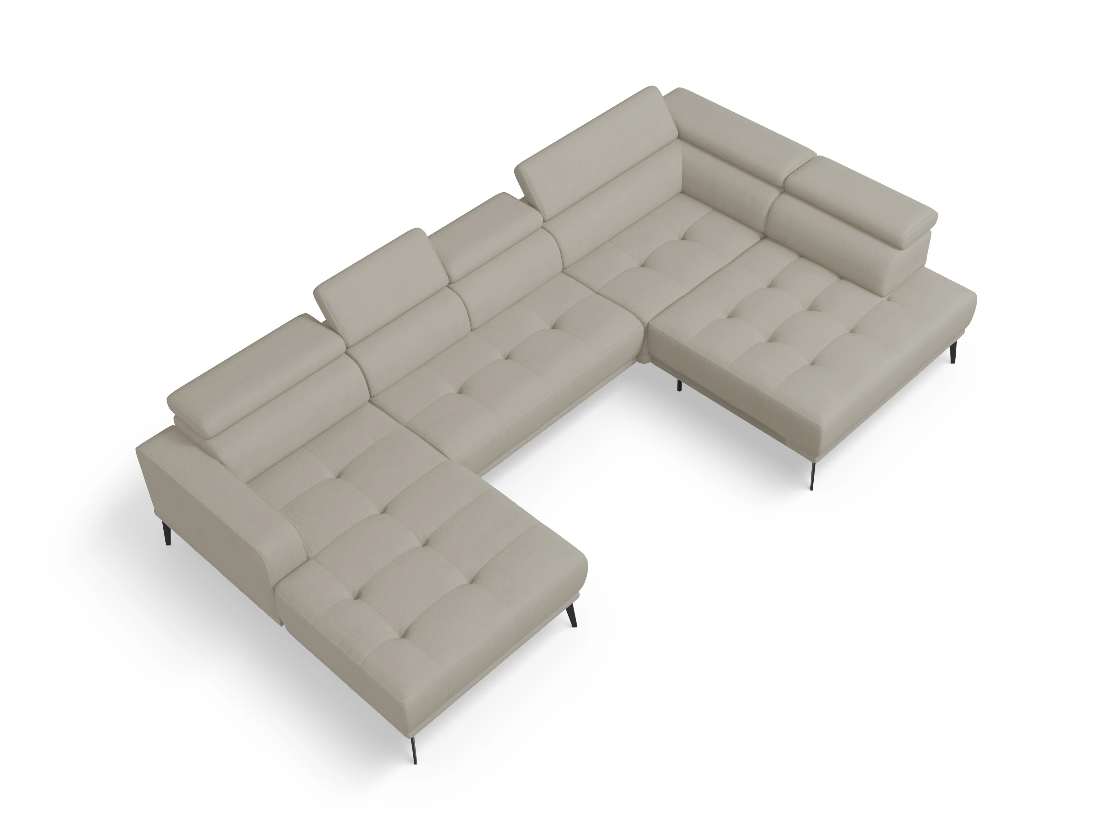 Marco LO Aho gr Small R (mit Funktionen) Ansicht des Produktes Marco Wohnlandschaft offen beidseitig in Stoff Beige