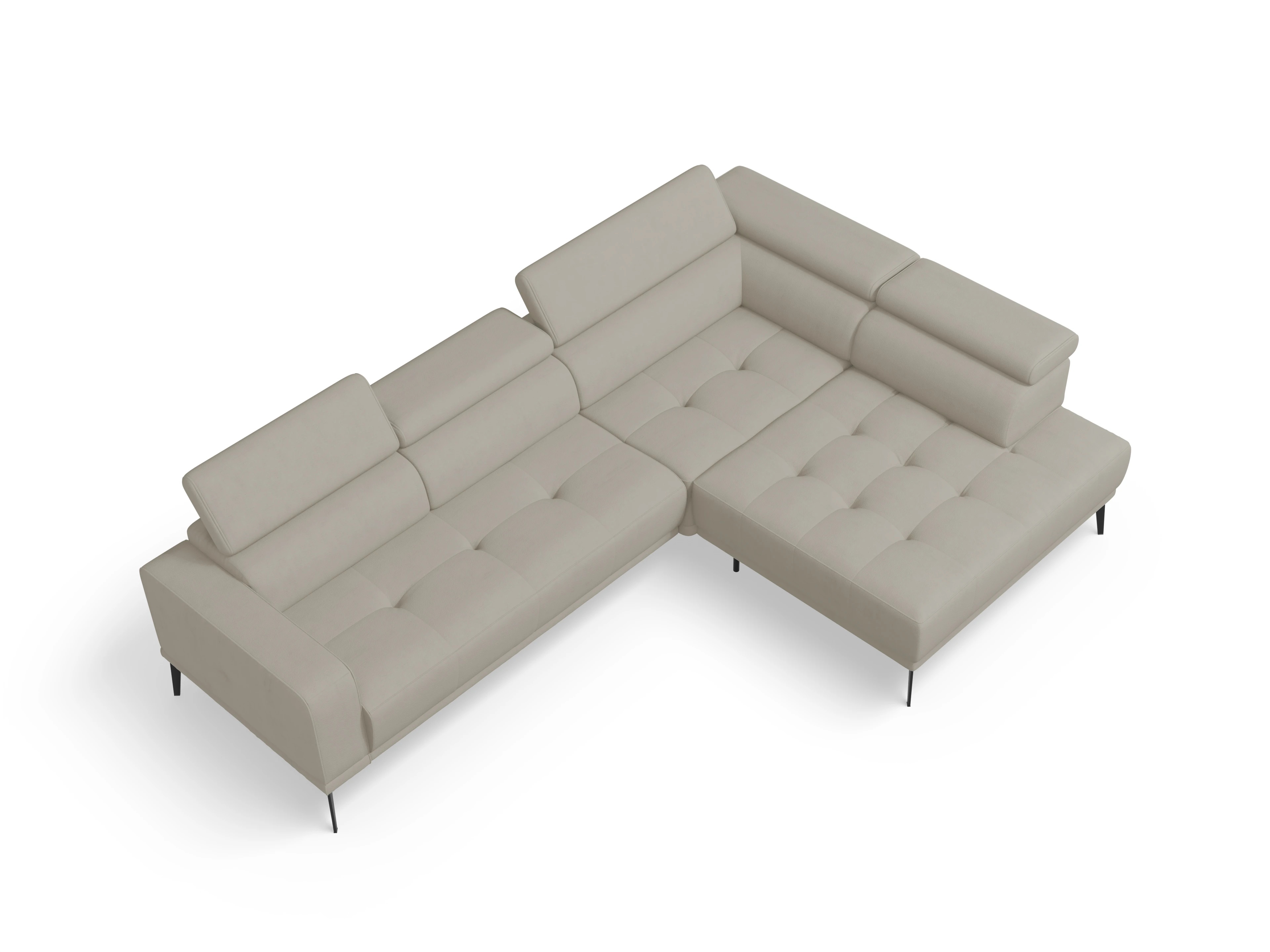 Ansicht des Produktes Marco Ecksofa rechts Abschluss offen in Stoff Beige