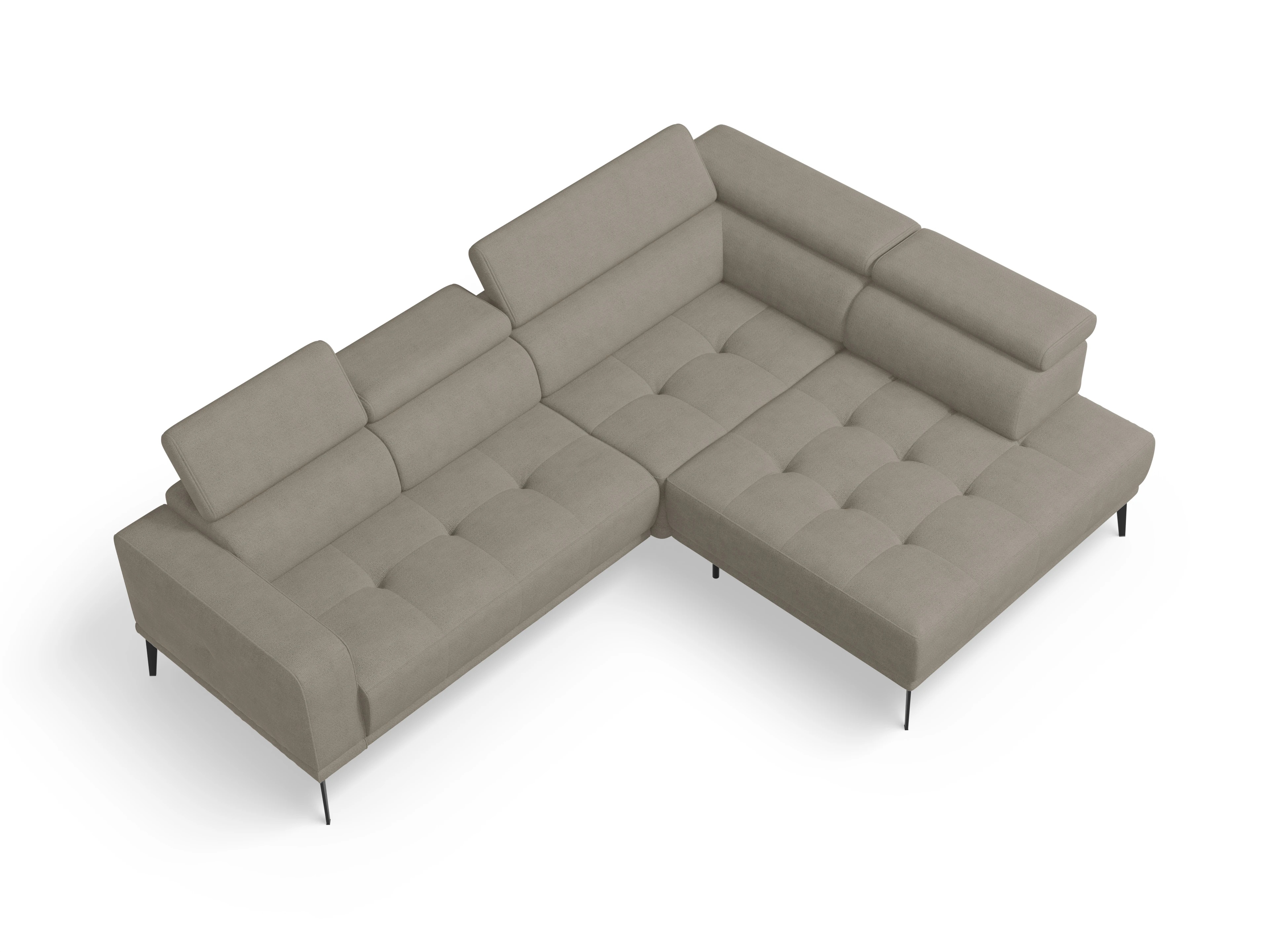 Ansicht des Produktes Marco Ecksofa rechts Abschluss offen in Stoff Braun