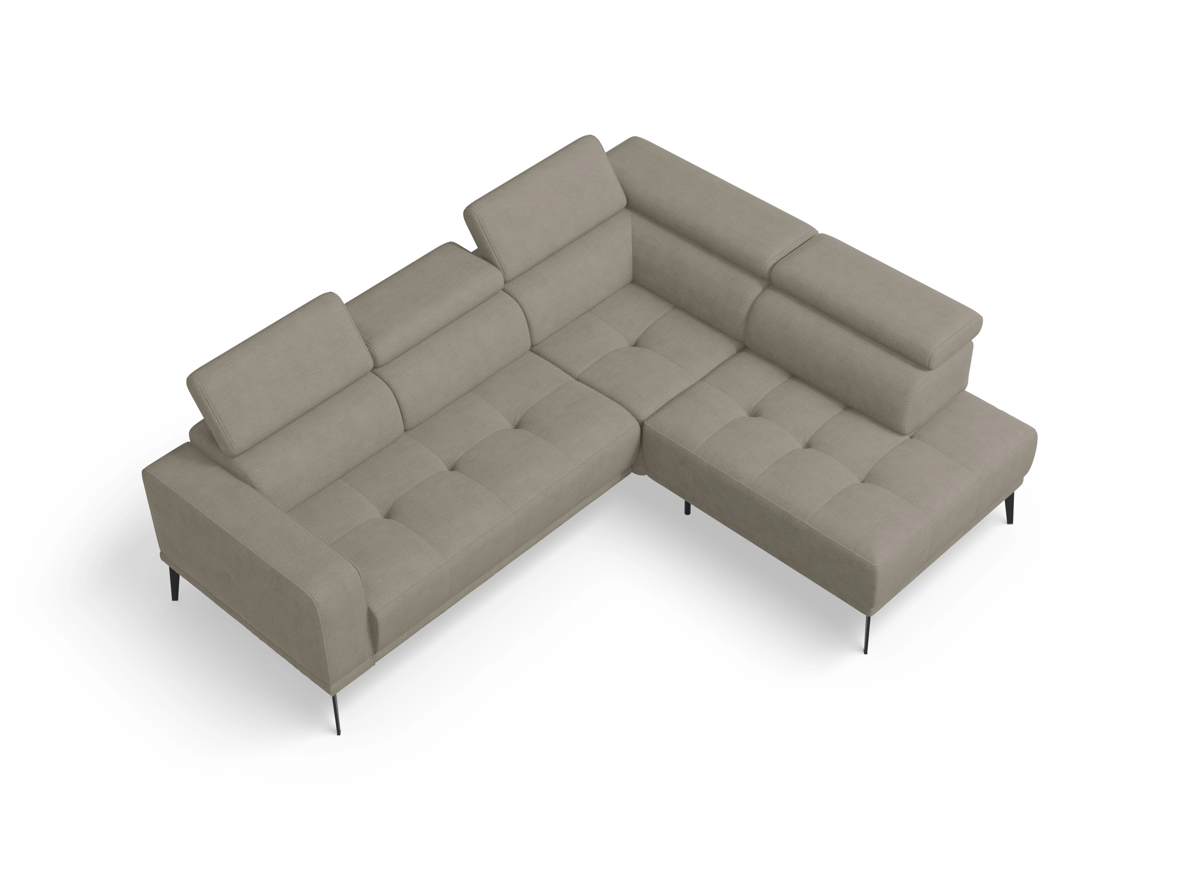 Ansicht des Produktes Marco Ecksofa rechts Abschluss offen in Stoff Braun