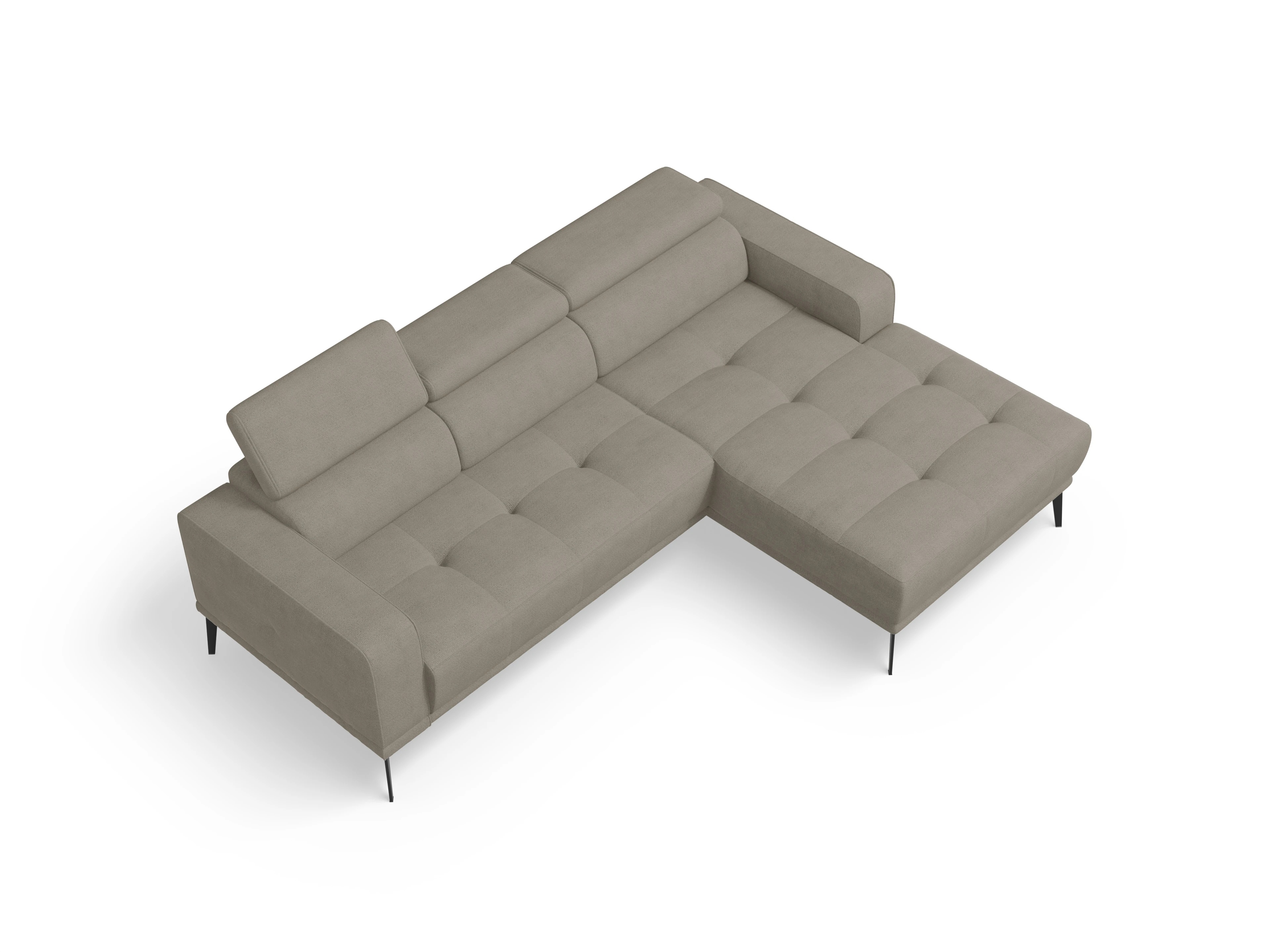 Ansicht des Produktes Marco Ecksofa rechts Abschluss offen in Stoff Braun