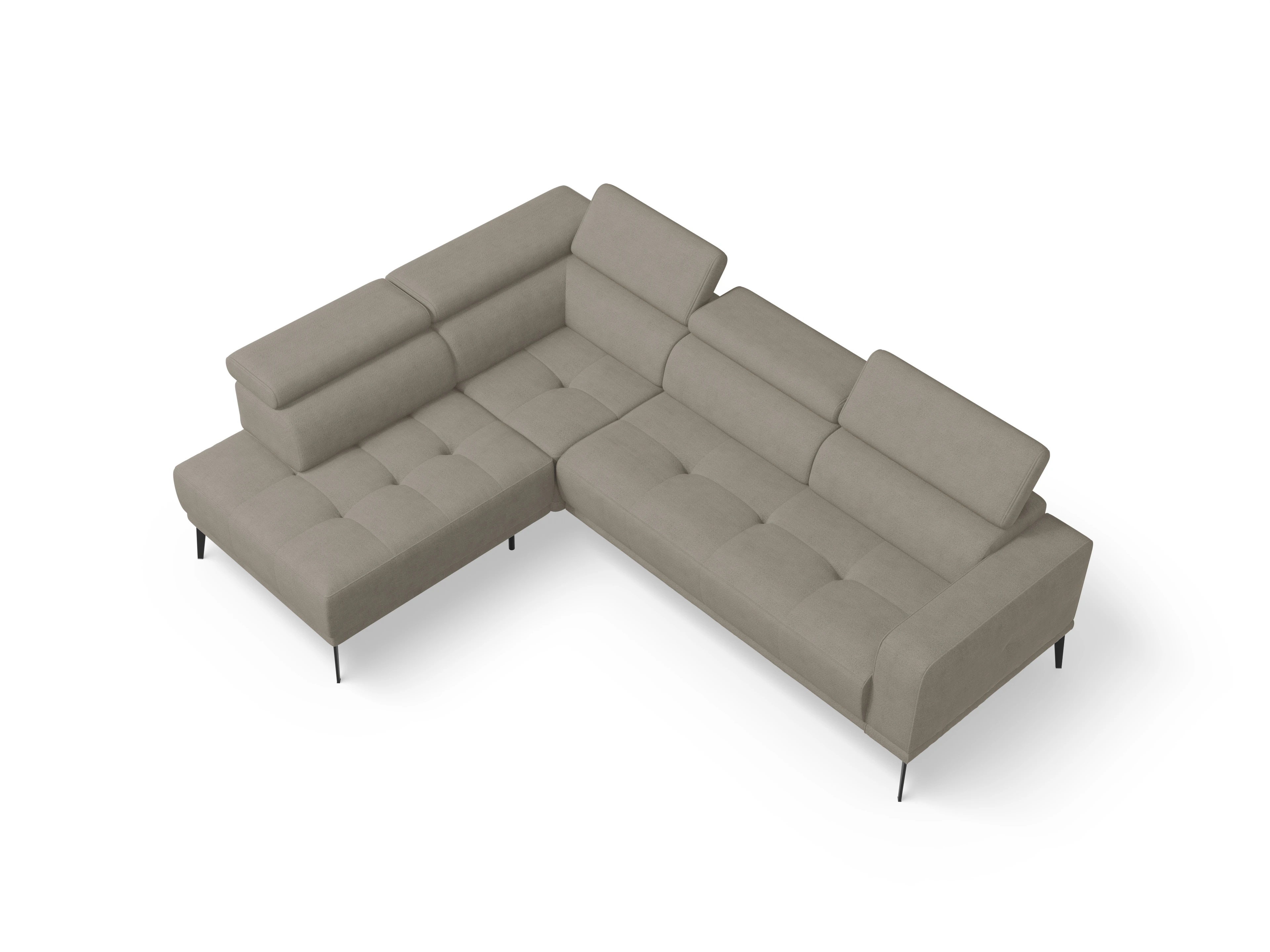 Ansicht des Produktes Marco Ecksofa links Abschluss offen in Stoff Braun