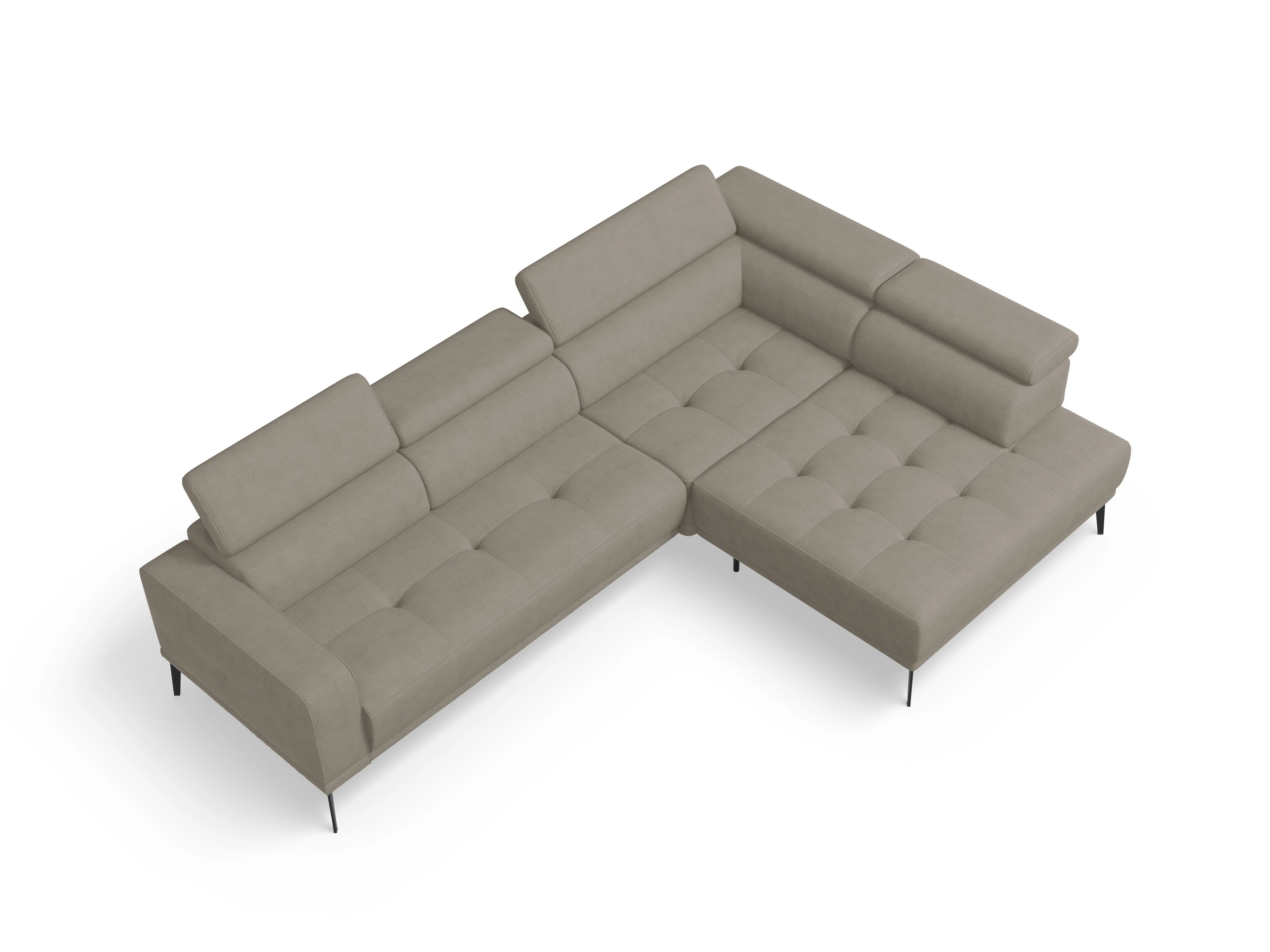 Ansicht des Produktes Marco Ecksofa rechts Abschluss offen in Stoff Braun