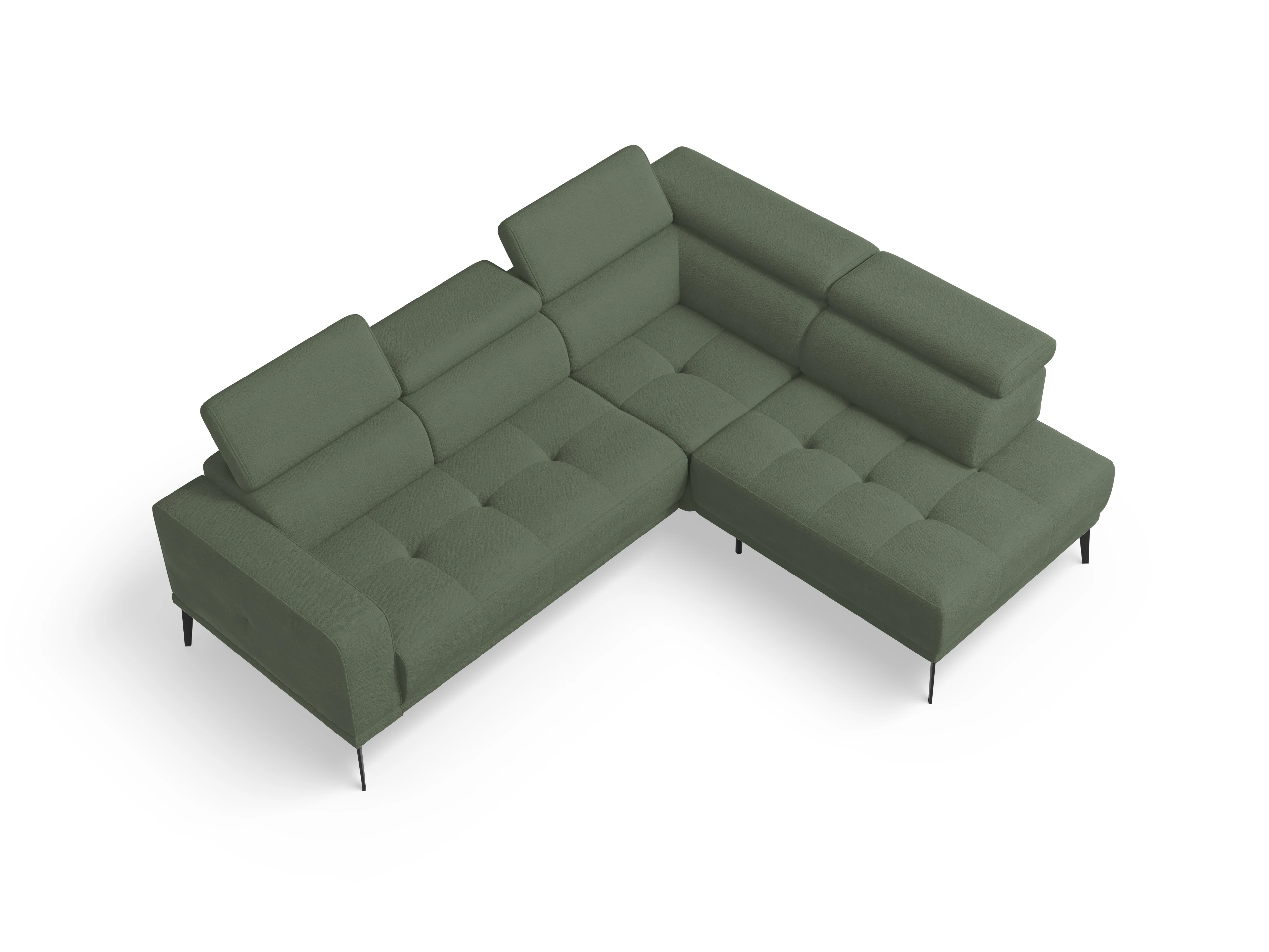 Ansicht des Produktes Marco Ecksofa rechts Abschluss offen in Stoff Grün