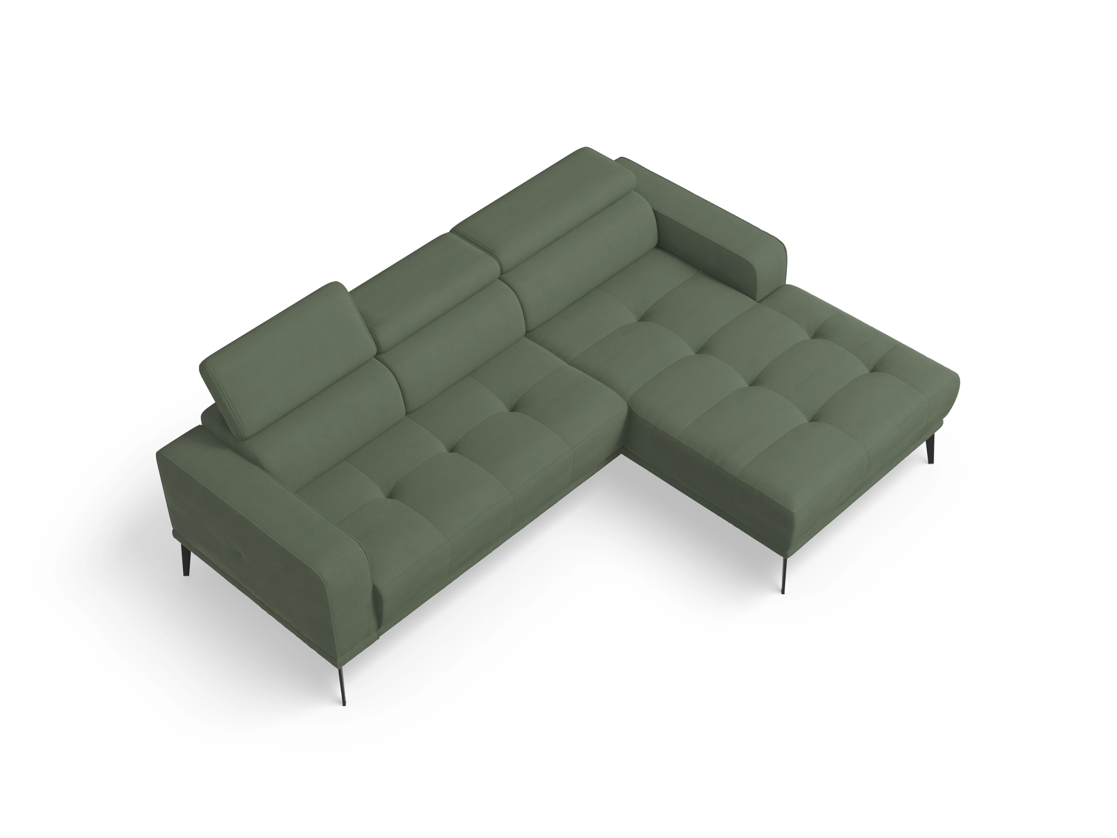 Ansicht des Produktes Marco Ecksofa rechts Abschluss offen in Stoff Grün