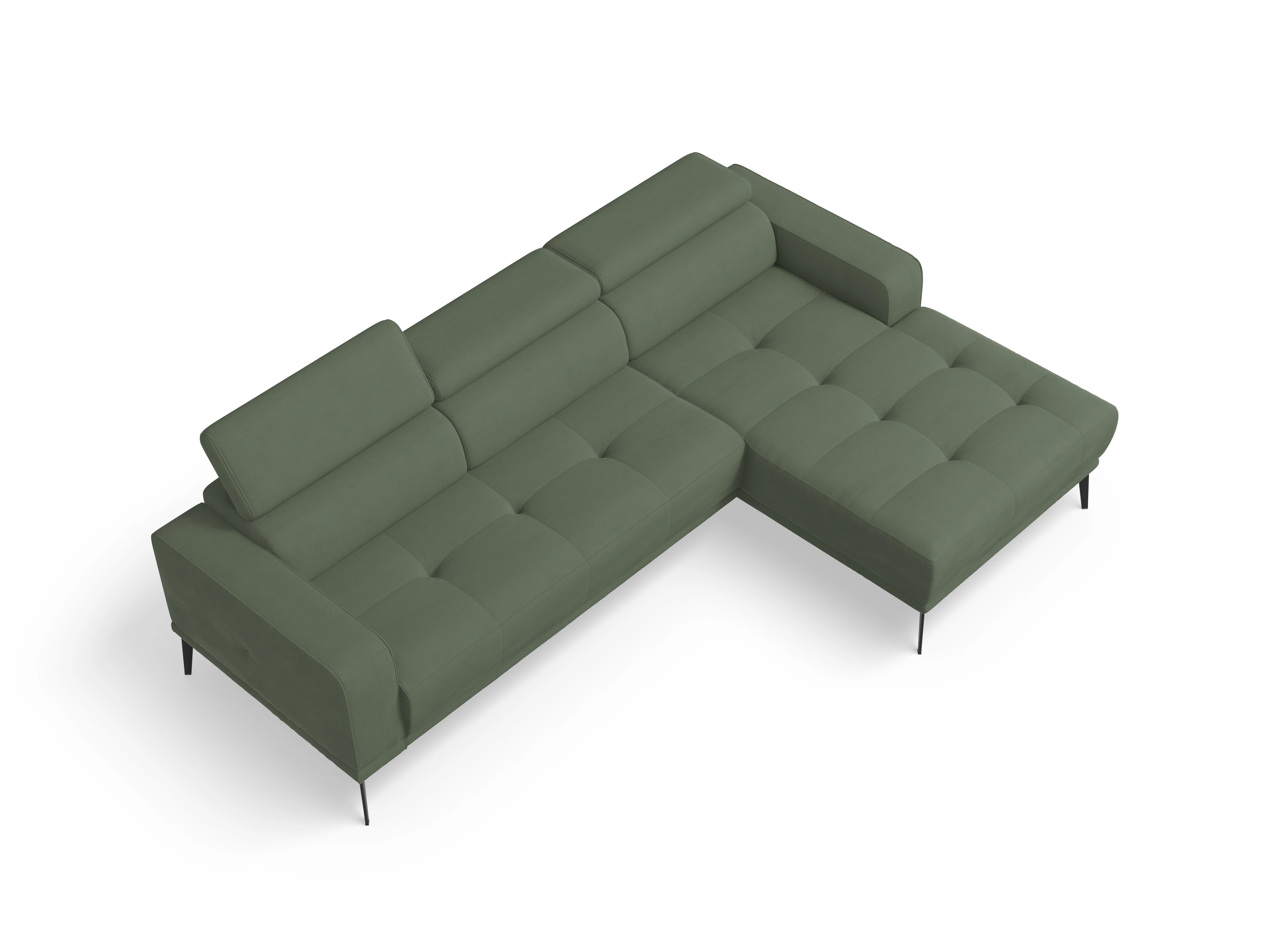 Marco LO Medium R Ansicht des Produktes Marco Ecksofa rechts Abschluss offen in Stoff Grün