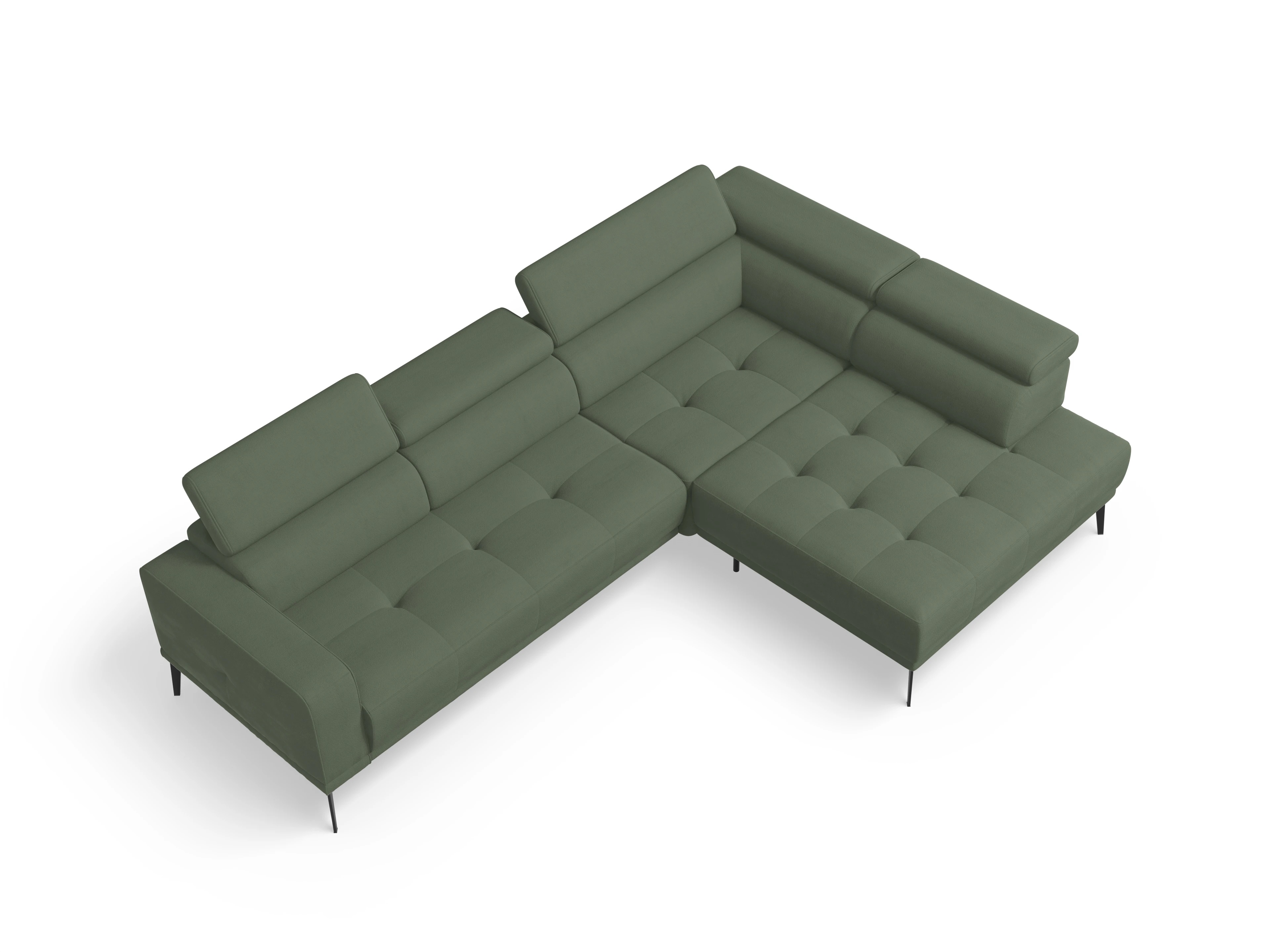 Ansicht des Produktes Marco Ecksofa rechts Abschluss offen in Stoff Grün