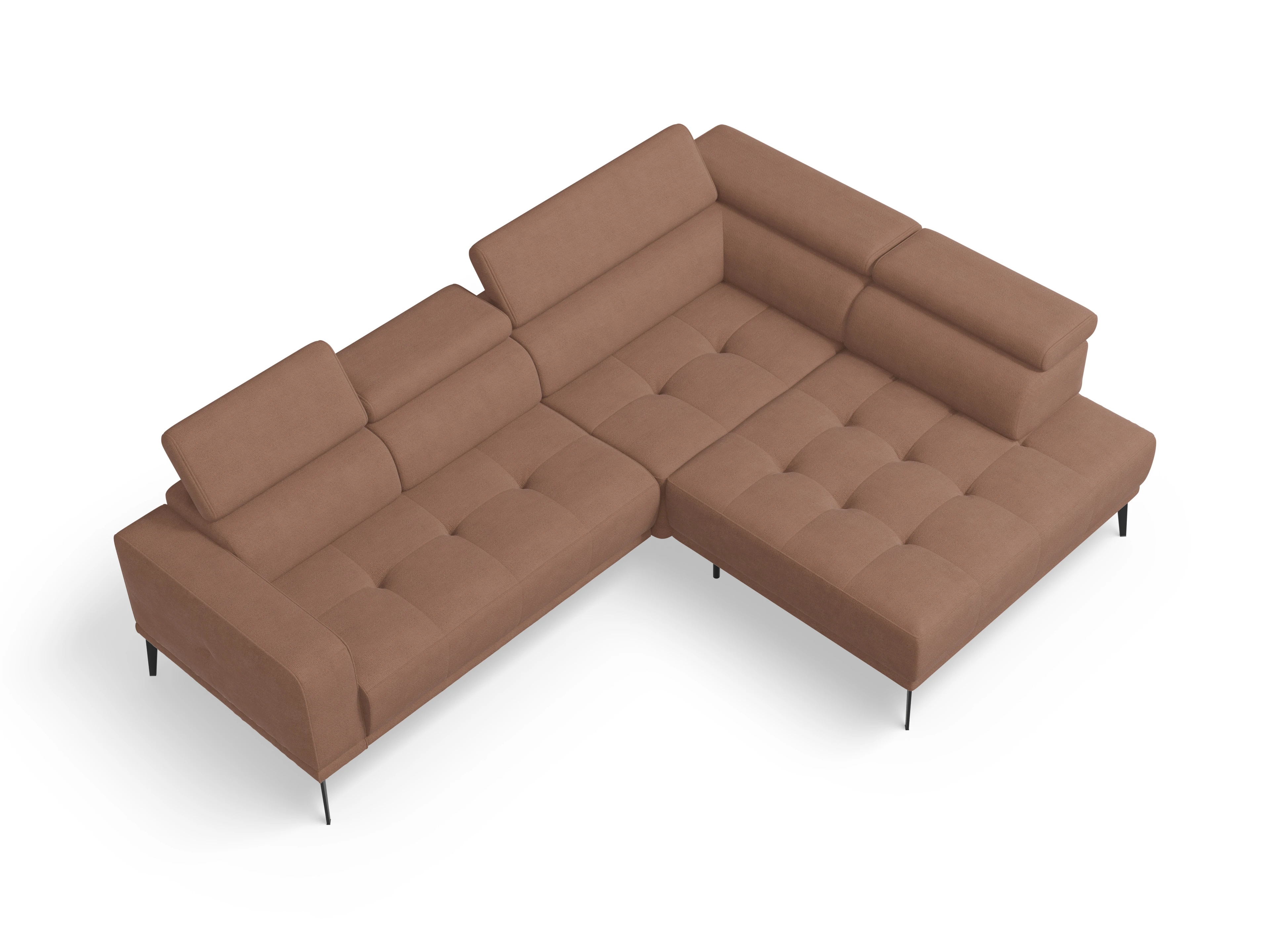 Ansicht des Produktes Marco Ecksofa rechts Abschluss offen in Stoff Orange