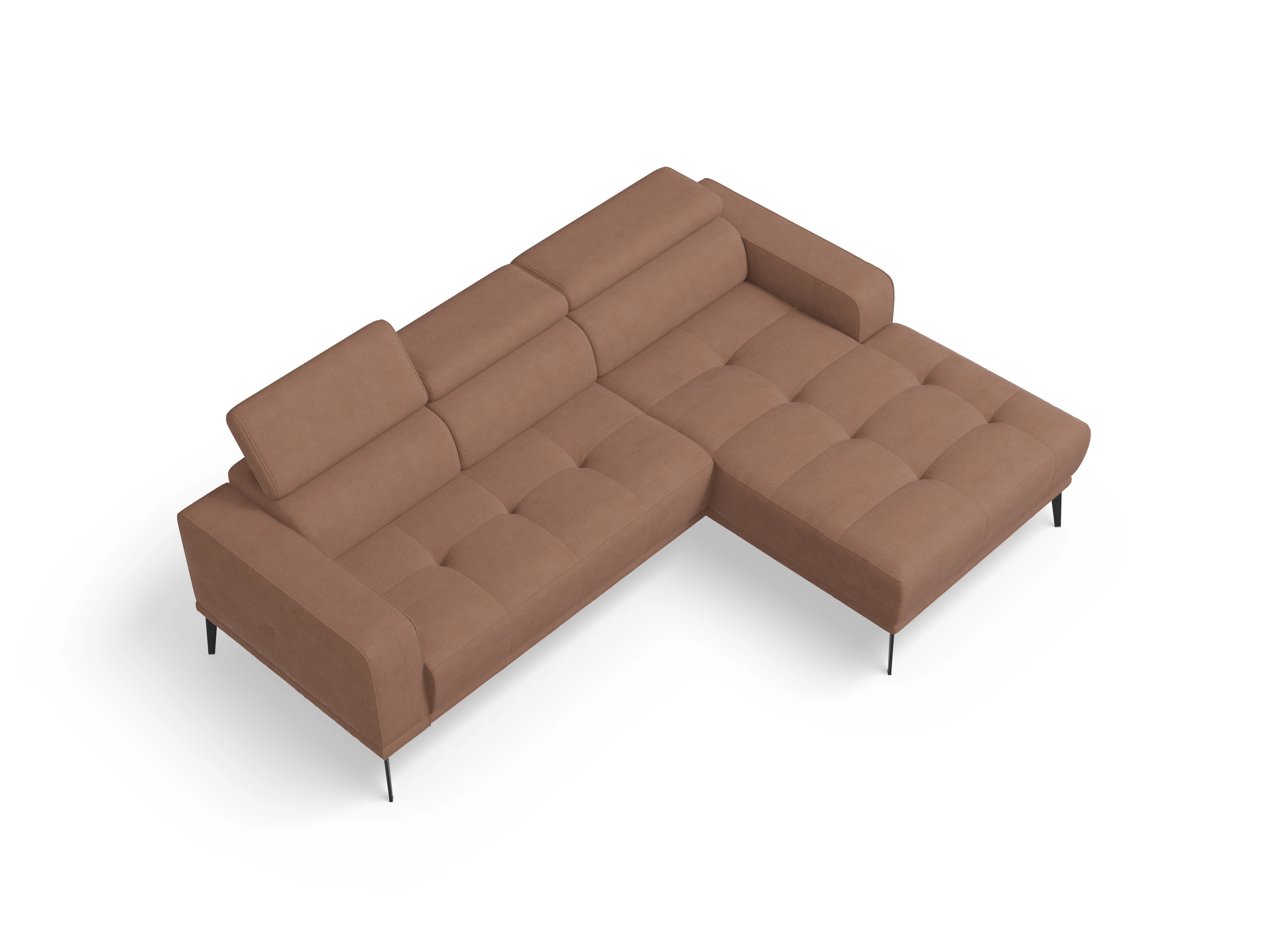 Ansicht des Produktes Marco Ecksofa rechts Abschluss offen in Stoff Orange