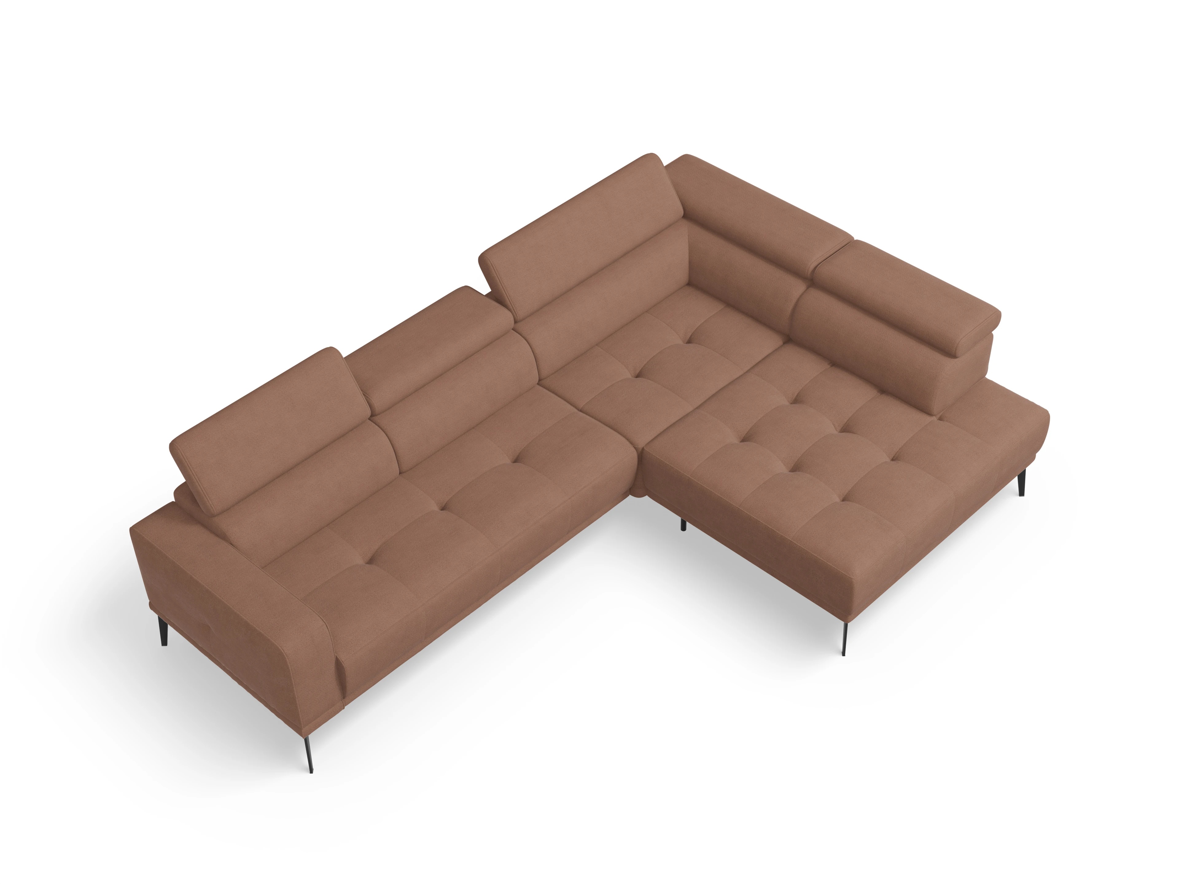Marco Aho gr Medium R Ansicht des Produktes Marco Ecksofa rechts Abschluss offen in Stoff Orange