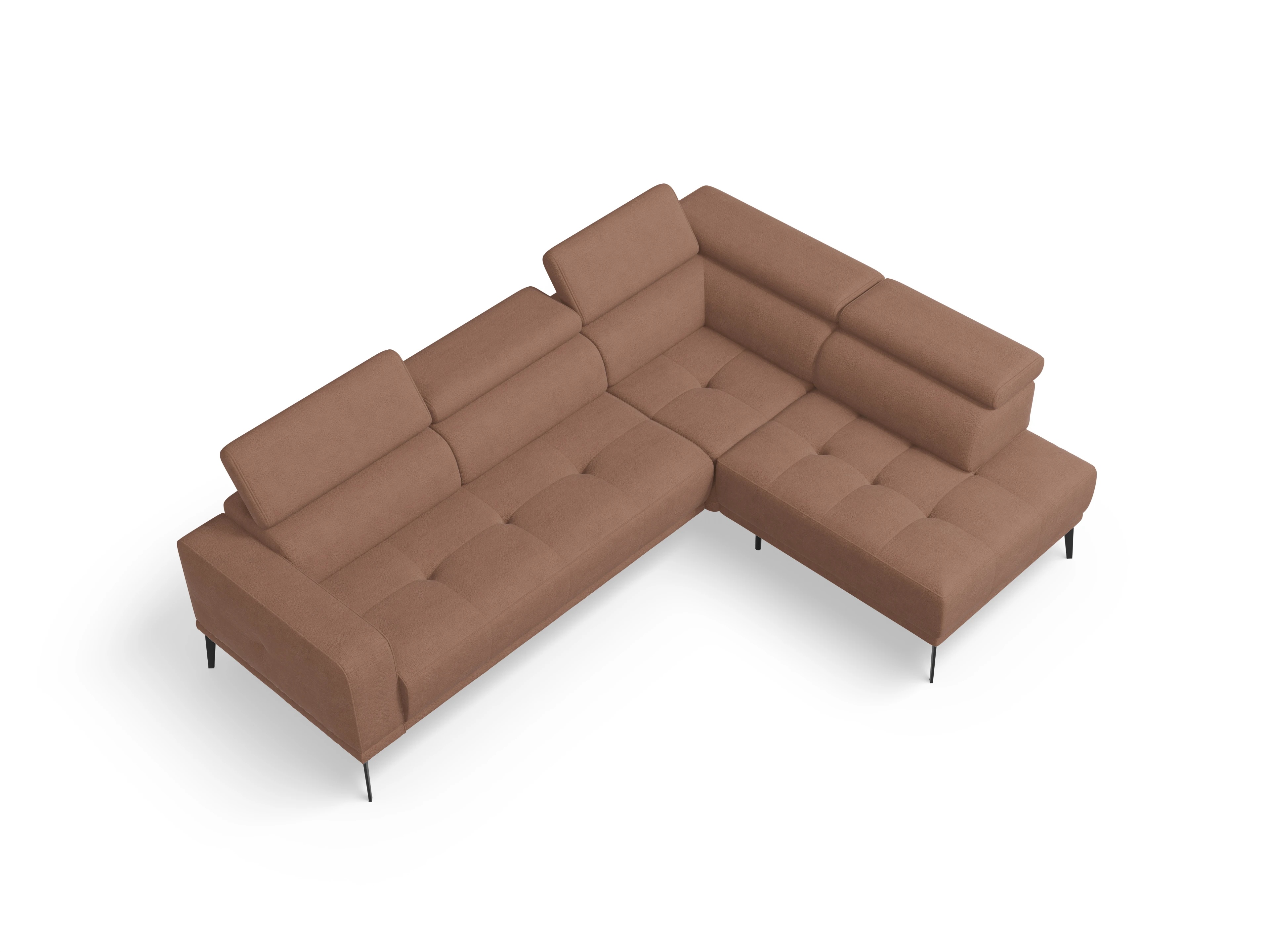 Ansicht des Produktes Marco Ecksofa rechts Abschluss offen in Stoff Orange