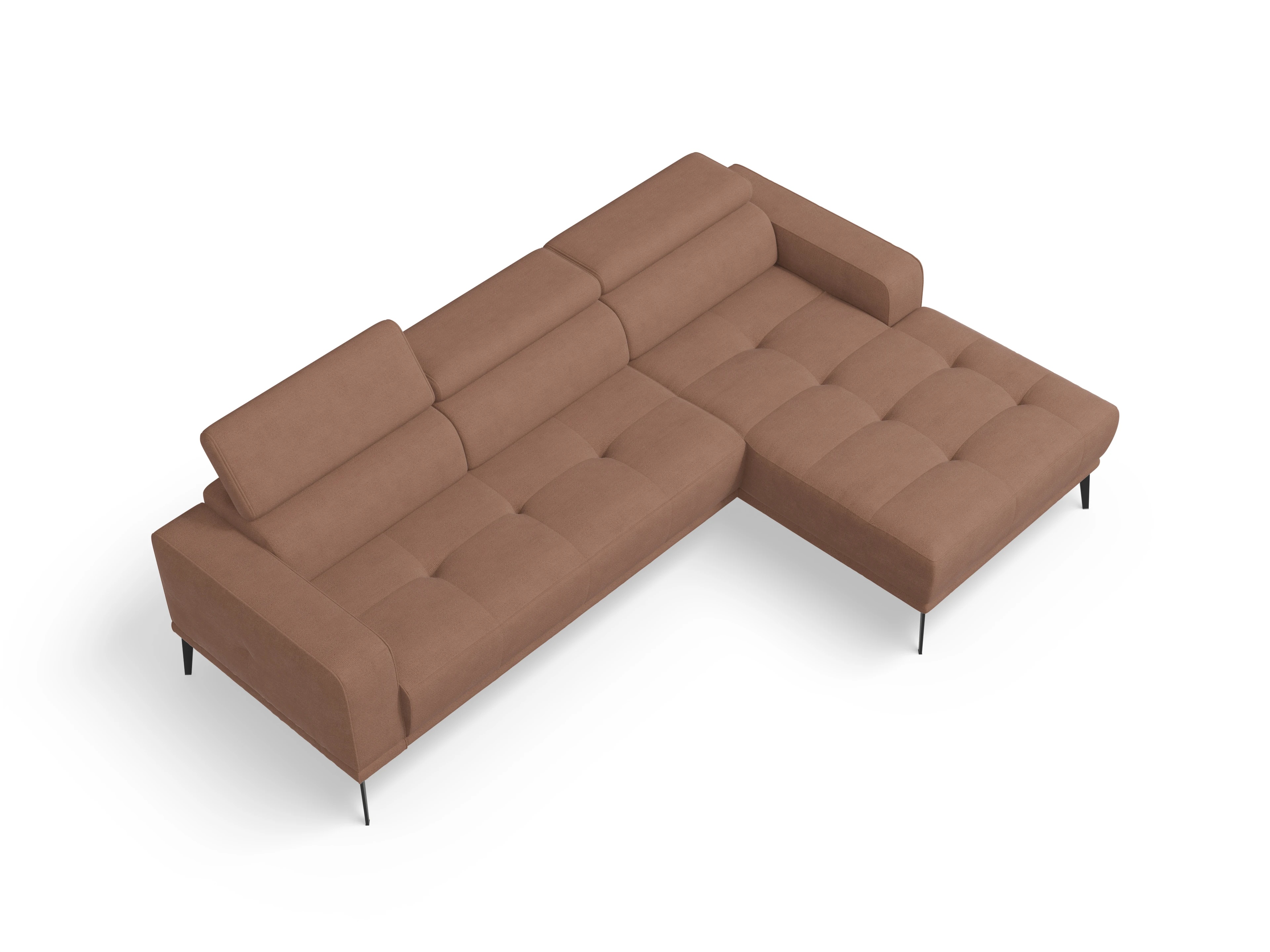 Ansicht des Produktes Marco Ecksofa rechts Abschluss offen in Stoff Orange