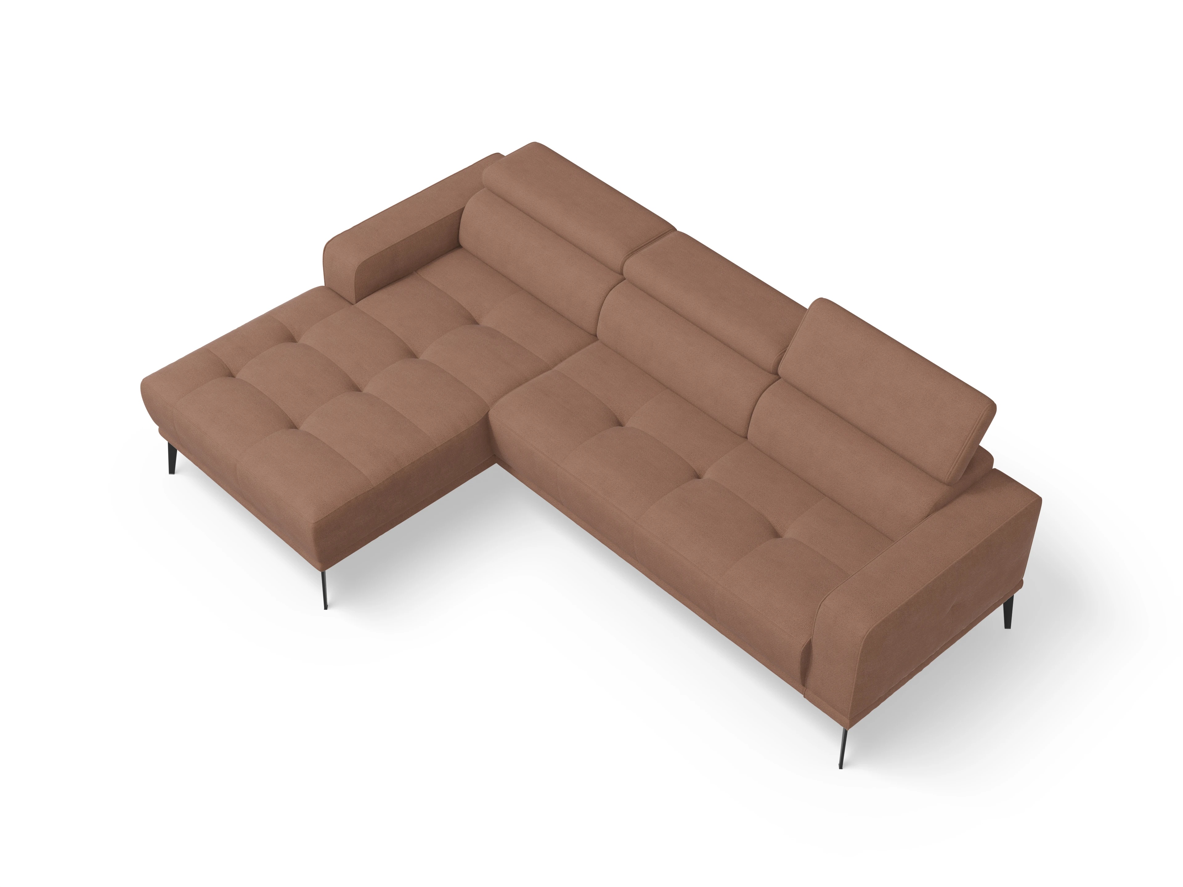 Ansicht des Produktes Marco Ecksofa links Abschluss offen in Stoff Orange
