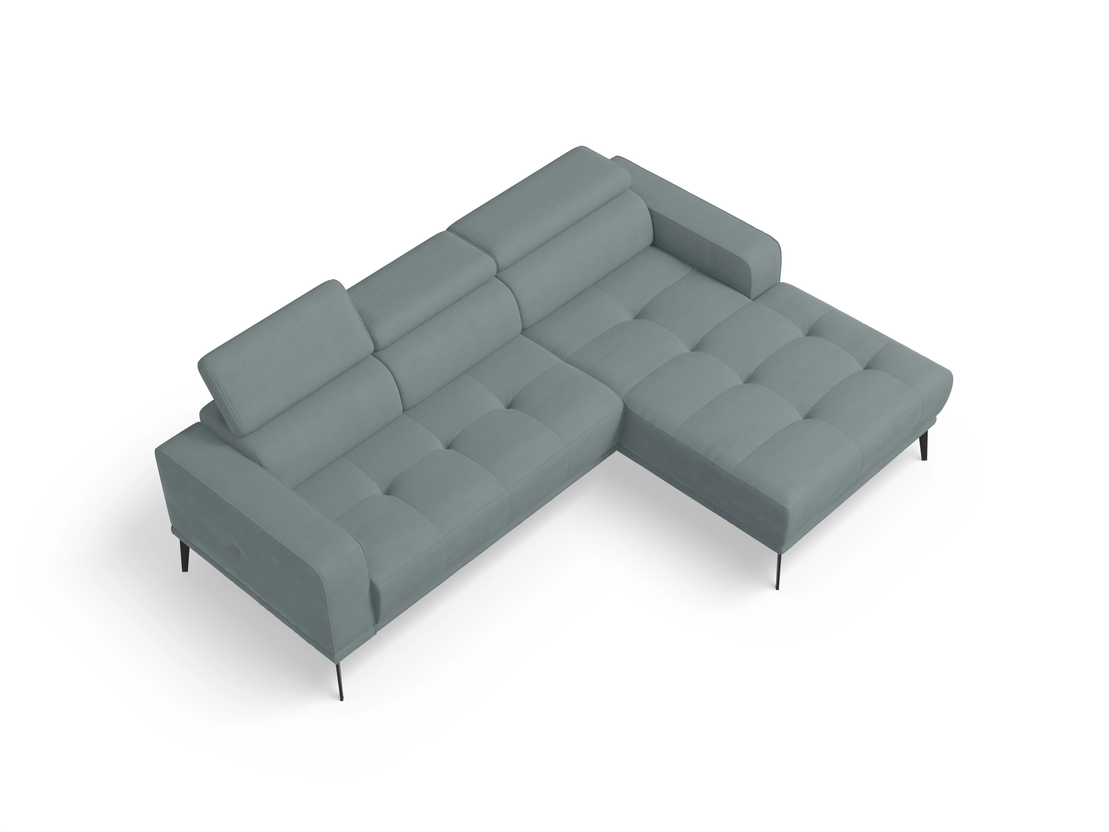 Ansicht des Produktes Marco Ecksofa rechts Abschluss offen in Stoff Blau