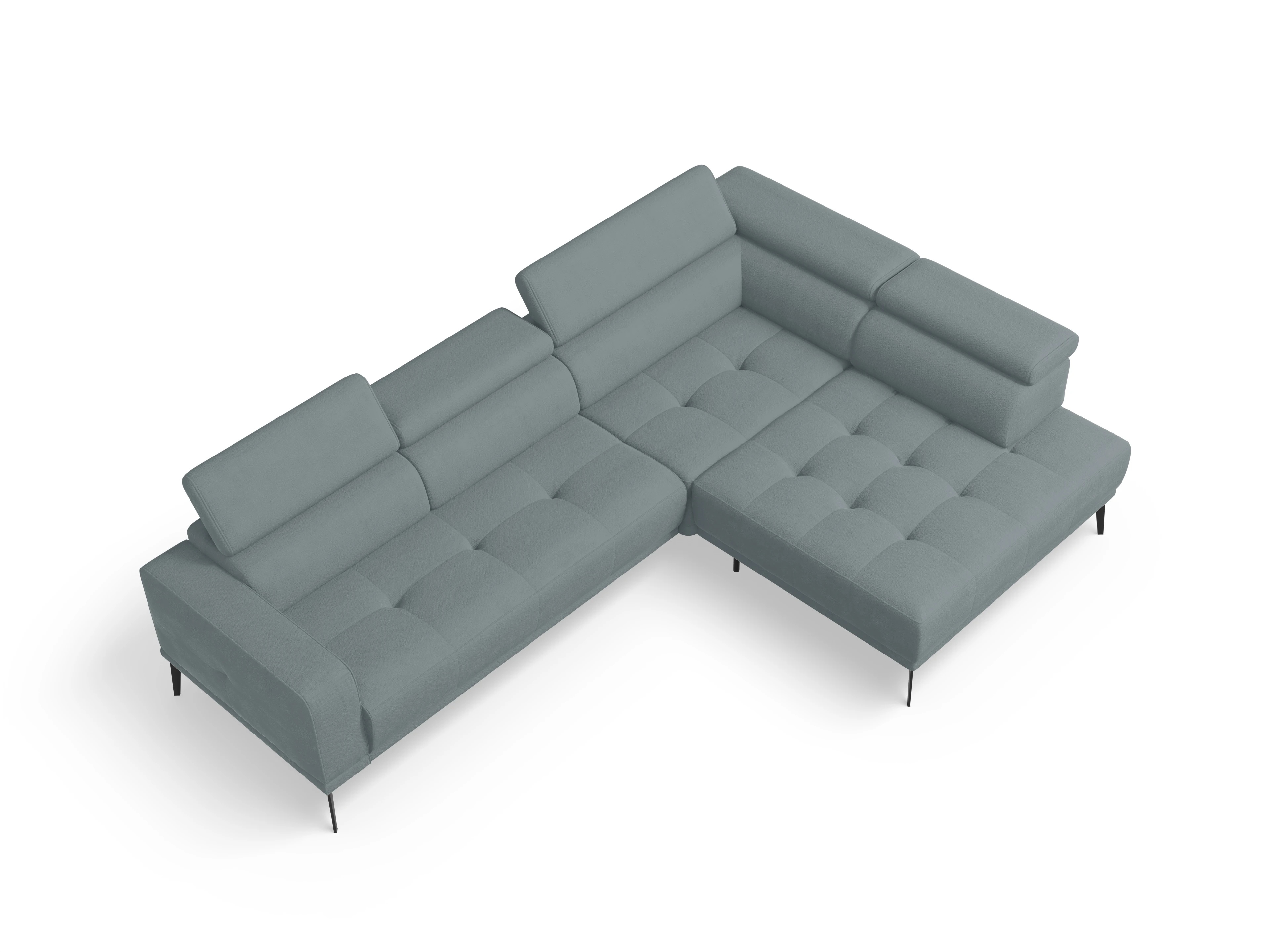Ansicht des Produktes Marco Ecksofa rechts Abschluss offen in Stoff Blau