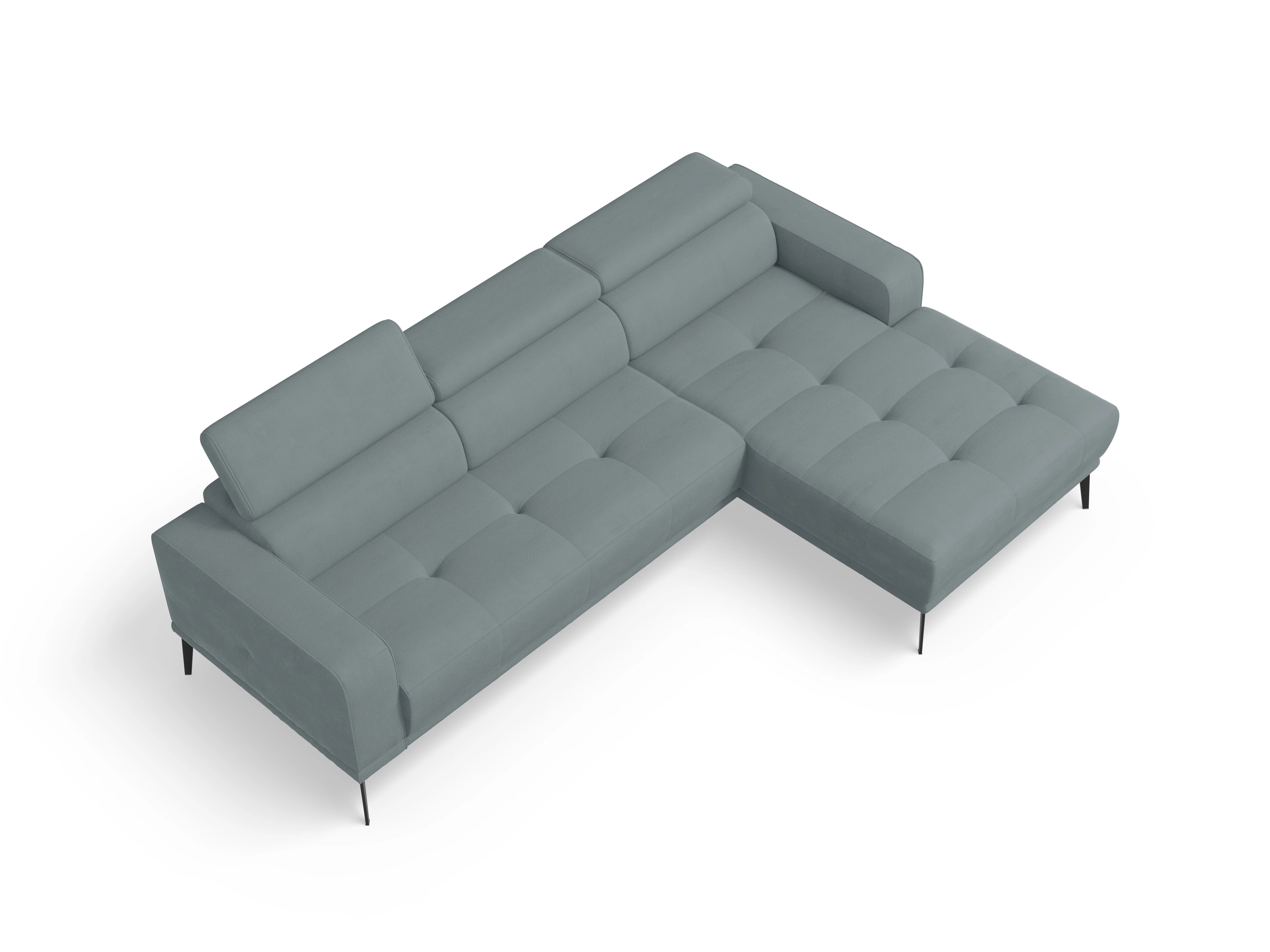 Marco LO Medium R Ansicht des Produktes Marco Ecksofa rechts Abschluss offen in Stoff Blau