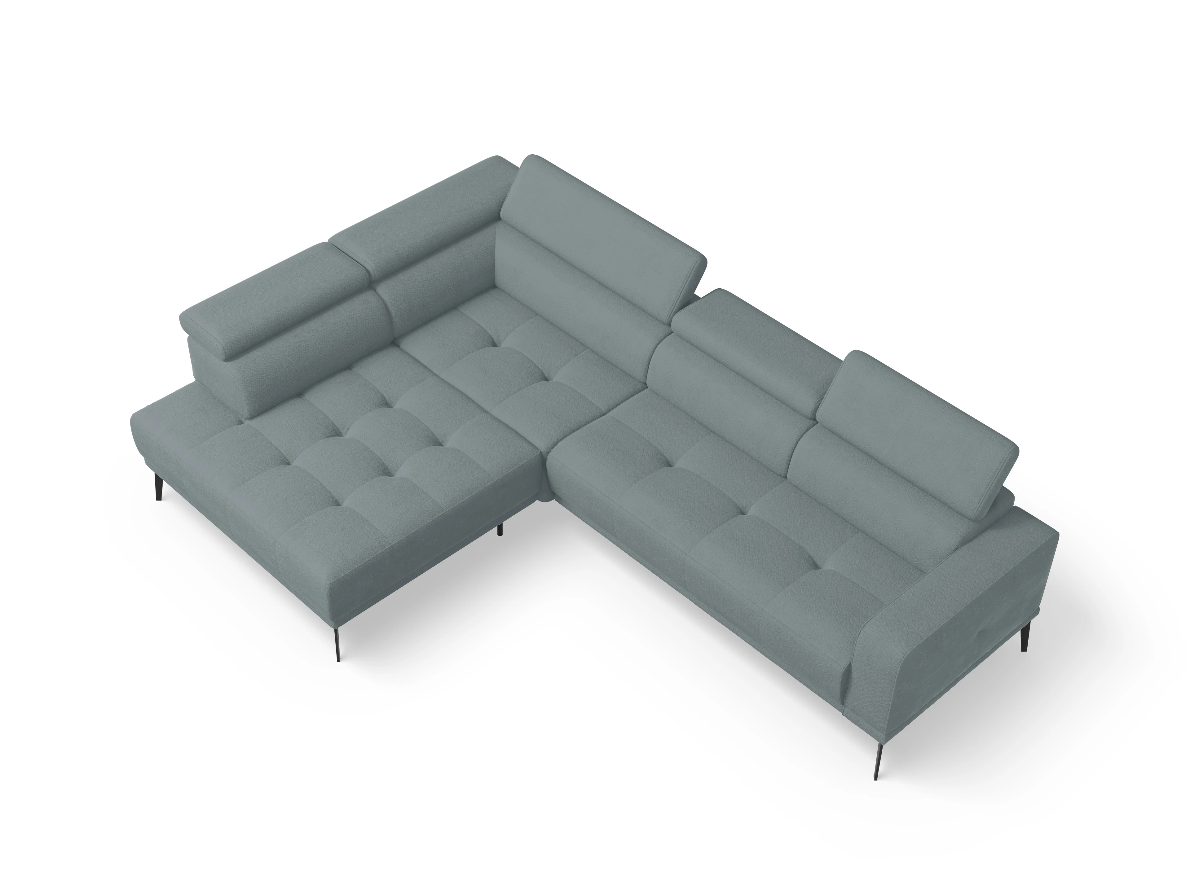 Ansicht des Produktes Marco Ecksofa links Abschluss offen in Stoff Blau