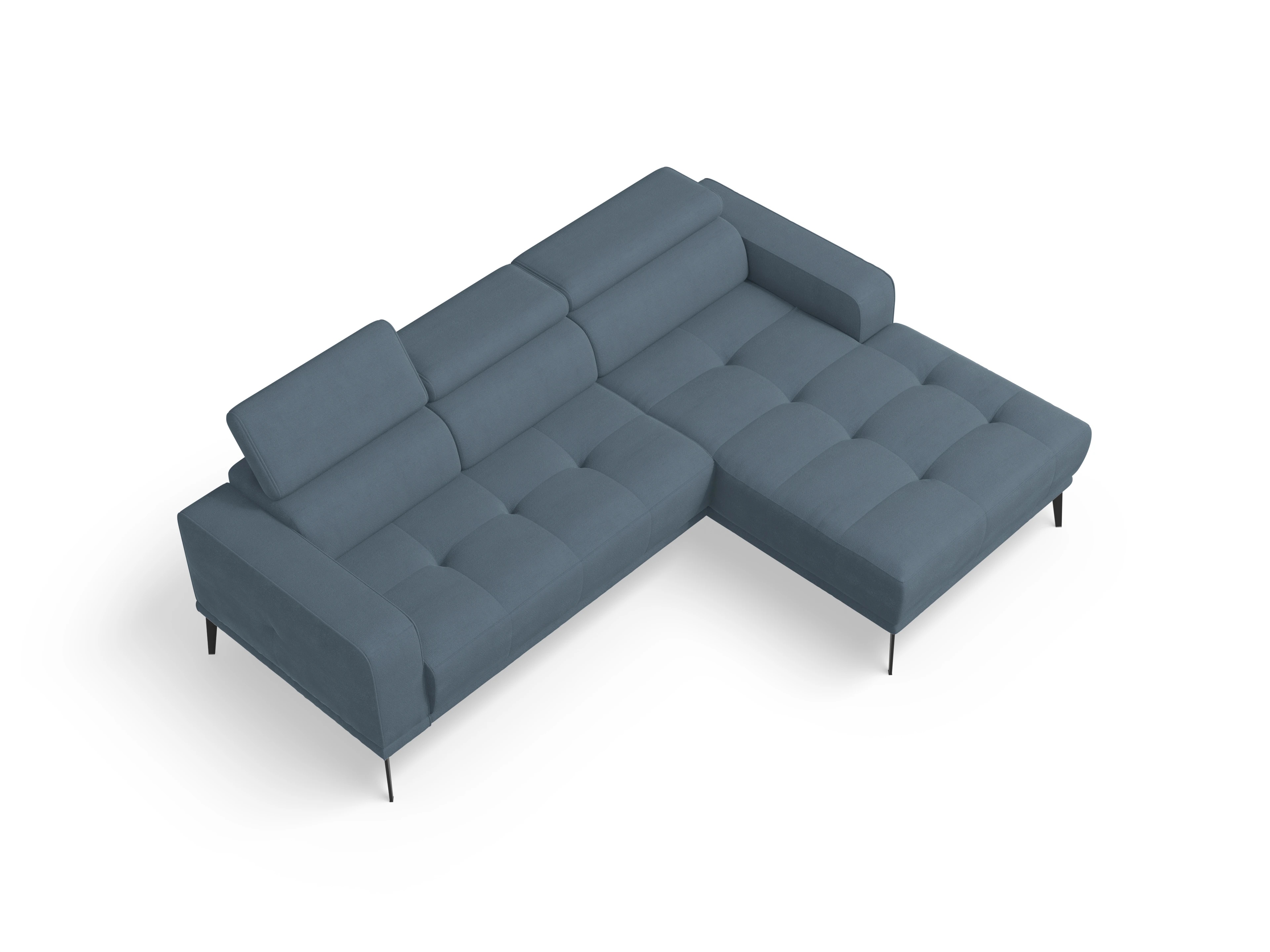 Ansicht des Produktes Marco Ecksofa rechts Abschluss offen in Stoff Blau