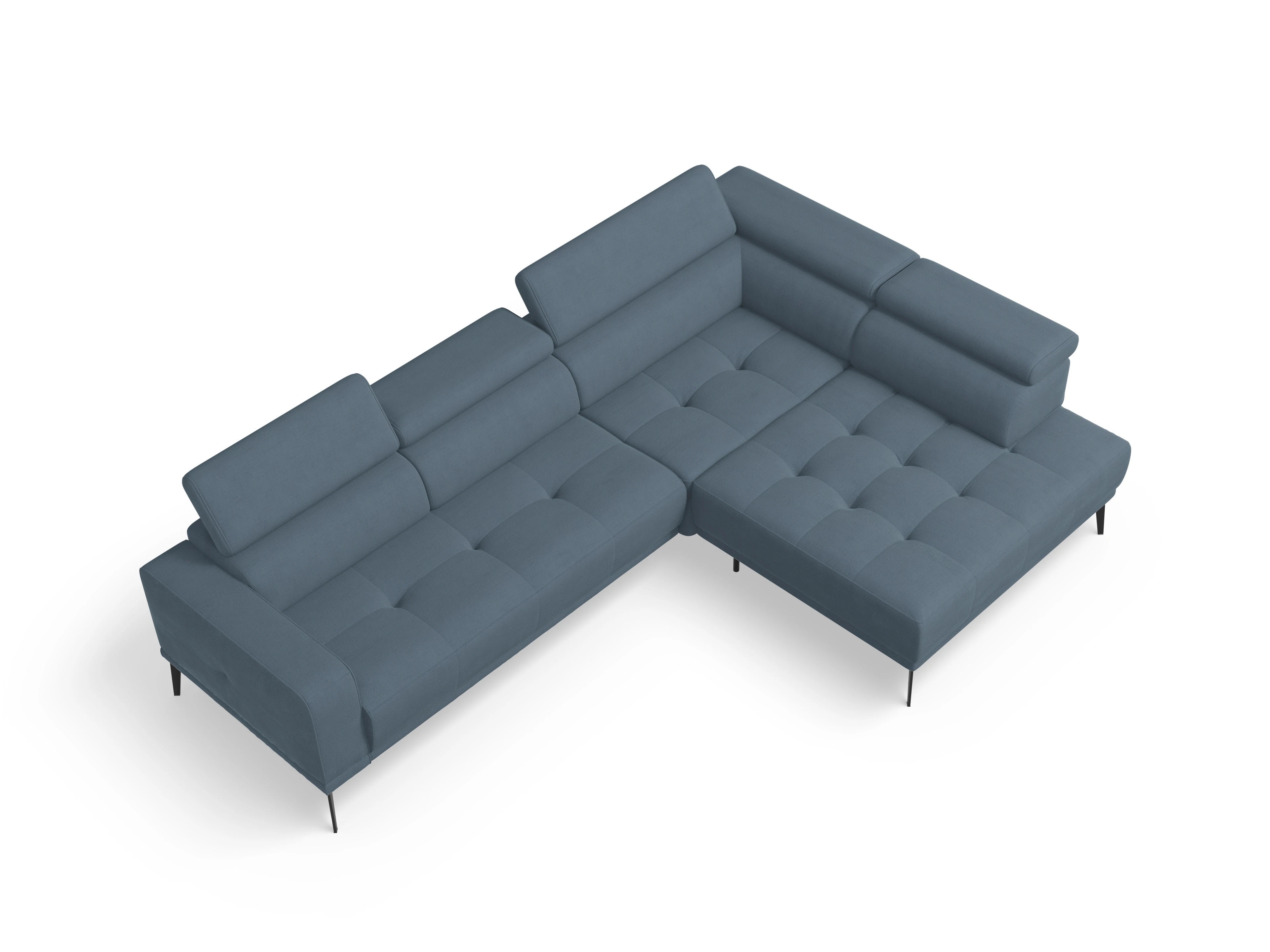 Ansicht des Produktes Marco Ecksofa rechts Abschluss offen in Stoff Blau