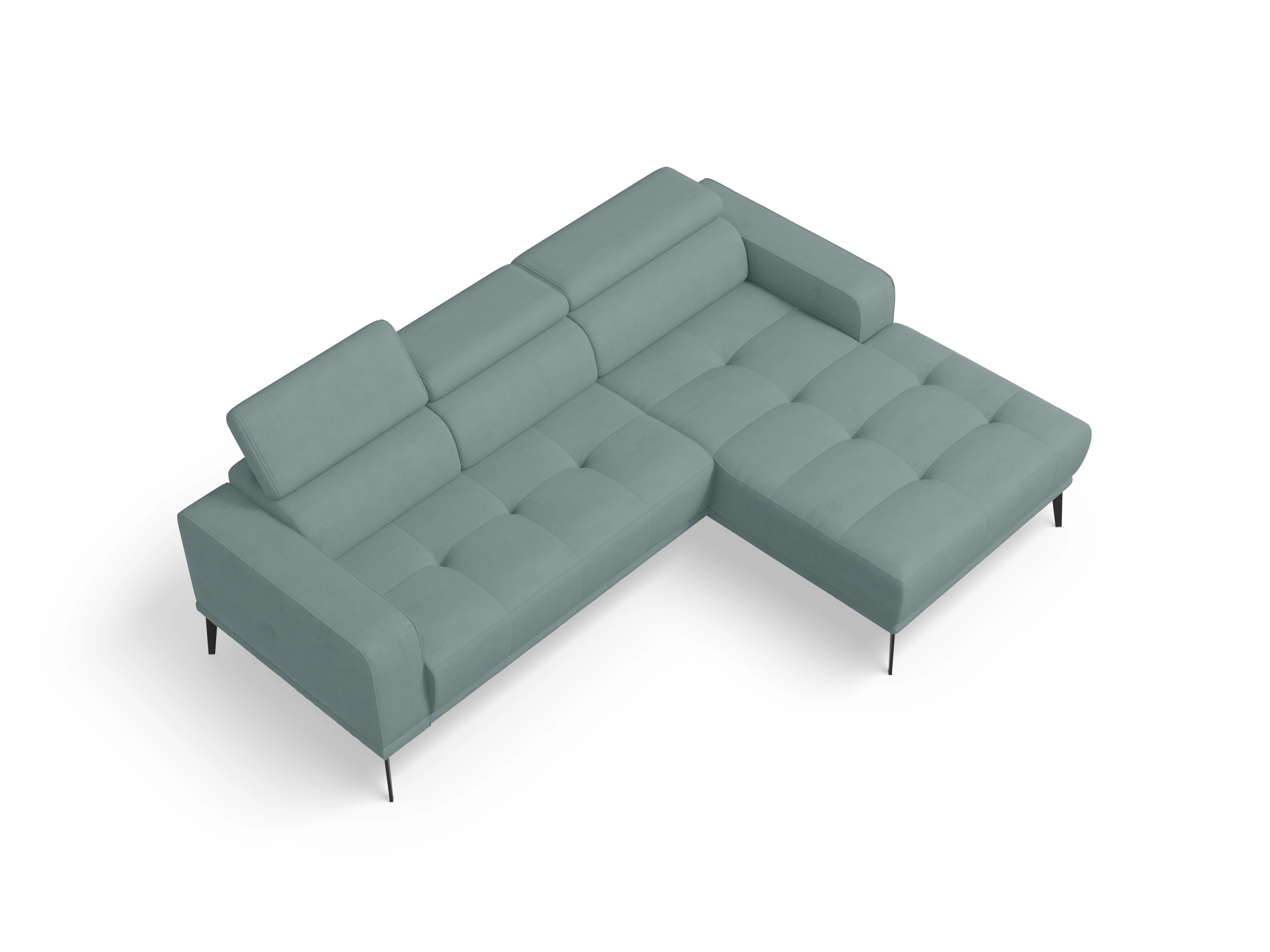 Ansicht des Produktes Marco Ecksofa rechts Abschluss offen in Stoff Blau