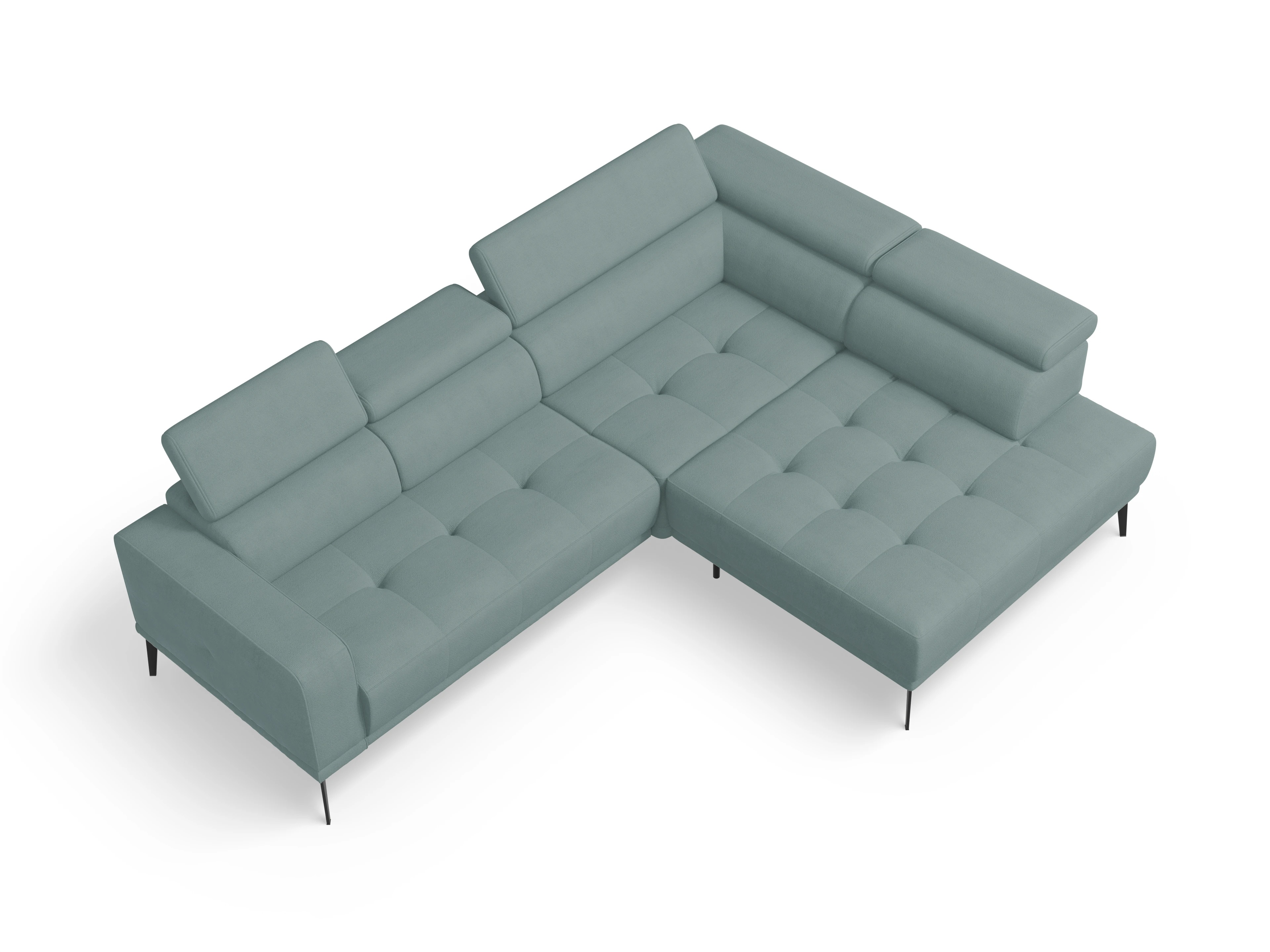 Ansicht des Produktes Marco Ecksofa rechts Abschluss offen in Stoff Blau