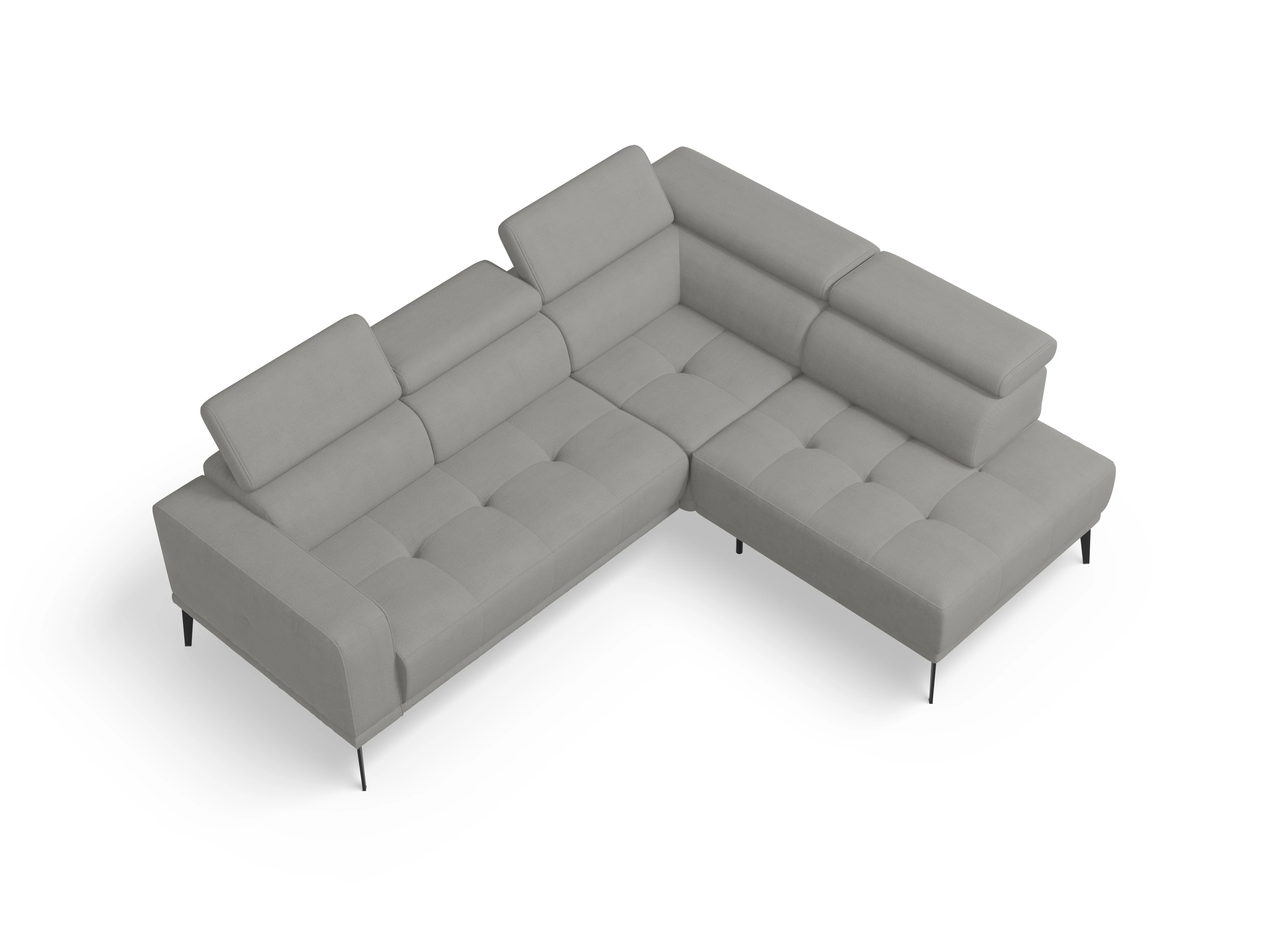 Marco Aho kl Small R Ansicht des Produktes Marco Ecksofa rechts Abschluss offen in Stoff Grau