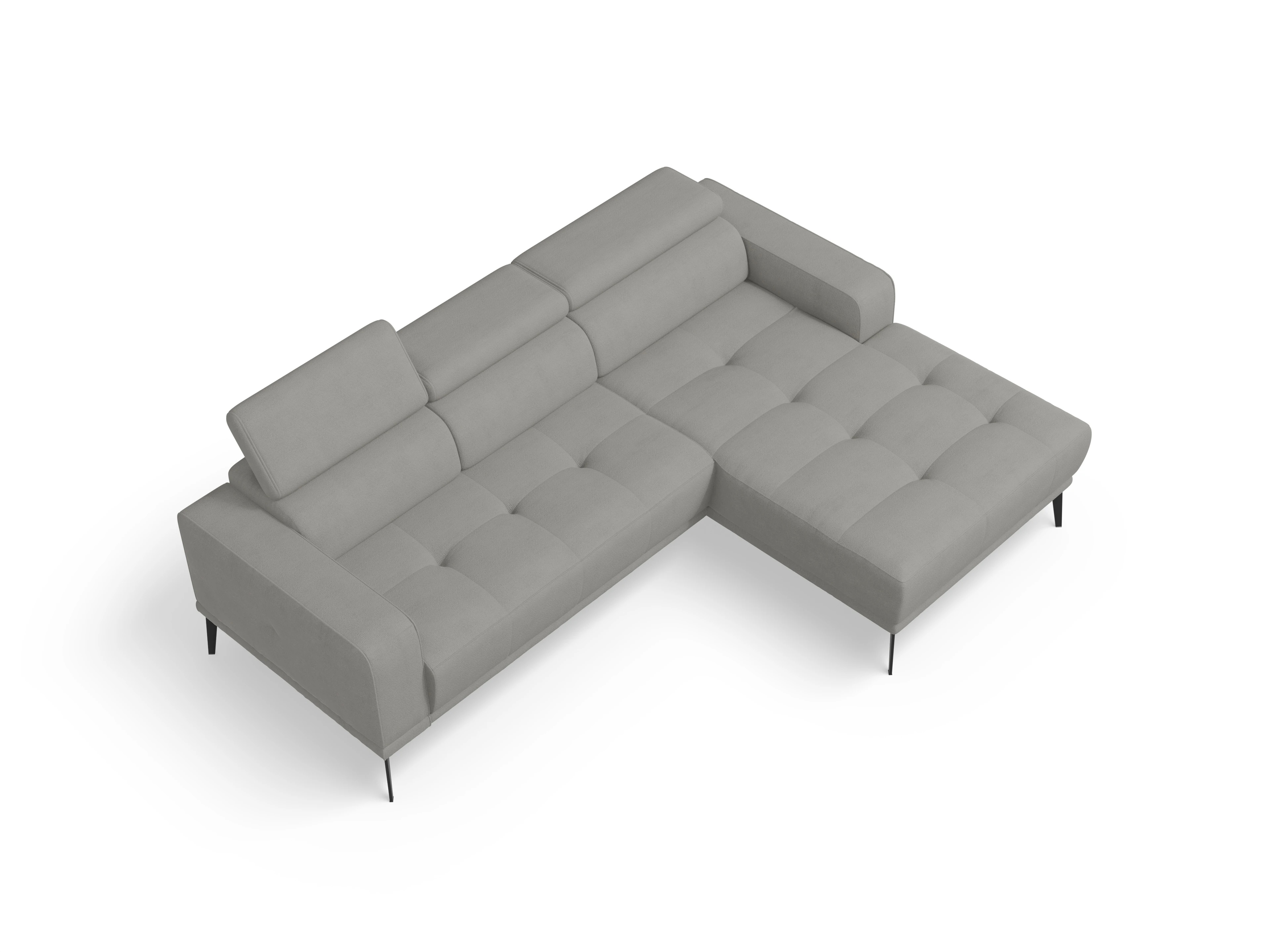 Ansicht des Produktes Marco Ecksofa rechts Abschluss offen in Stoff Grau