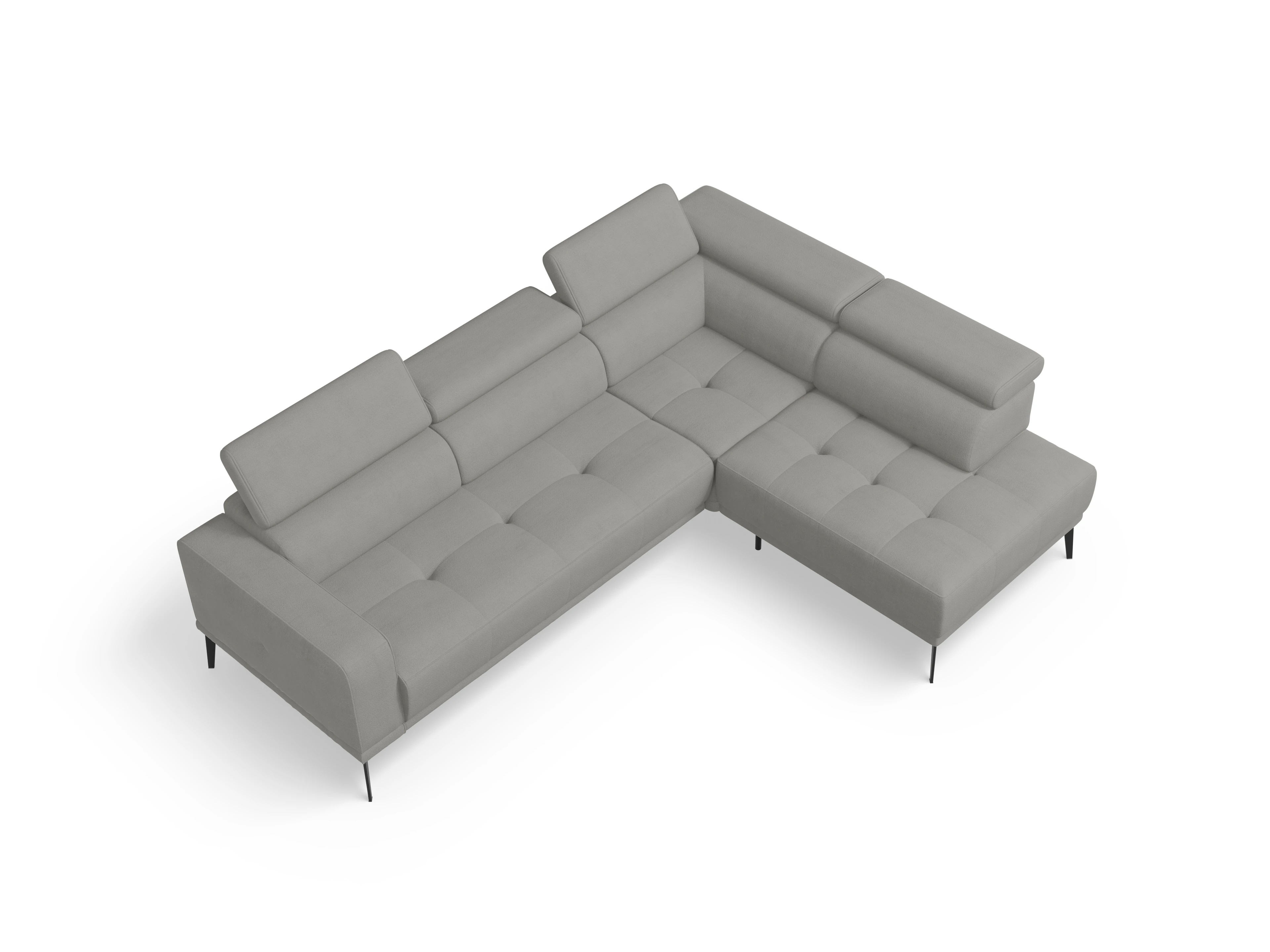 Ansicht des Produktes Marco Ecksofa rechts Abschluss offen in Stoff Grau