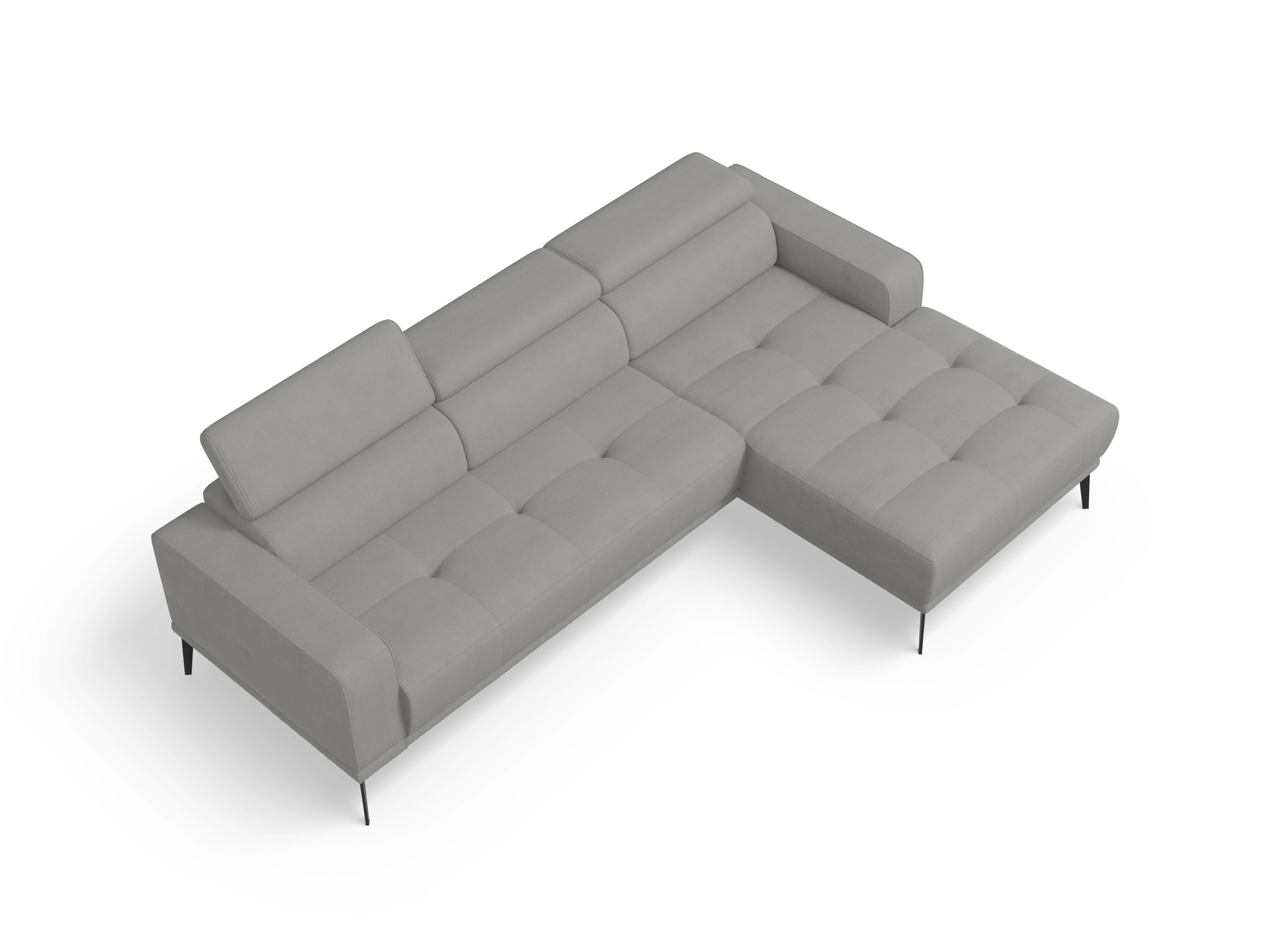 Marco LO Medium R Ansicht des Produktes Marco Ecksofa rechts Abschluss offen in Stoff Grau