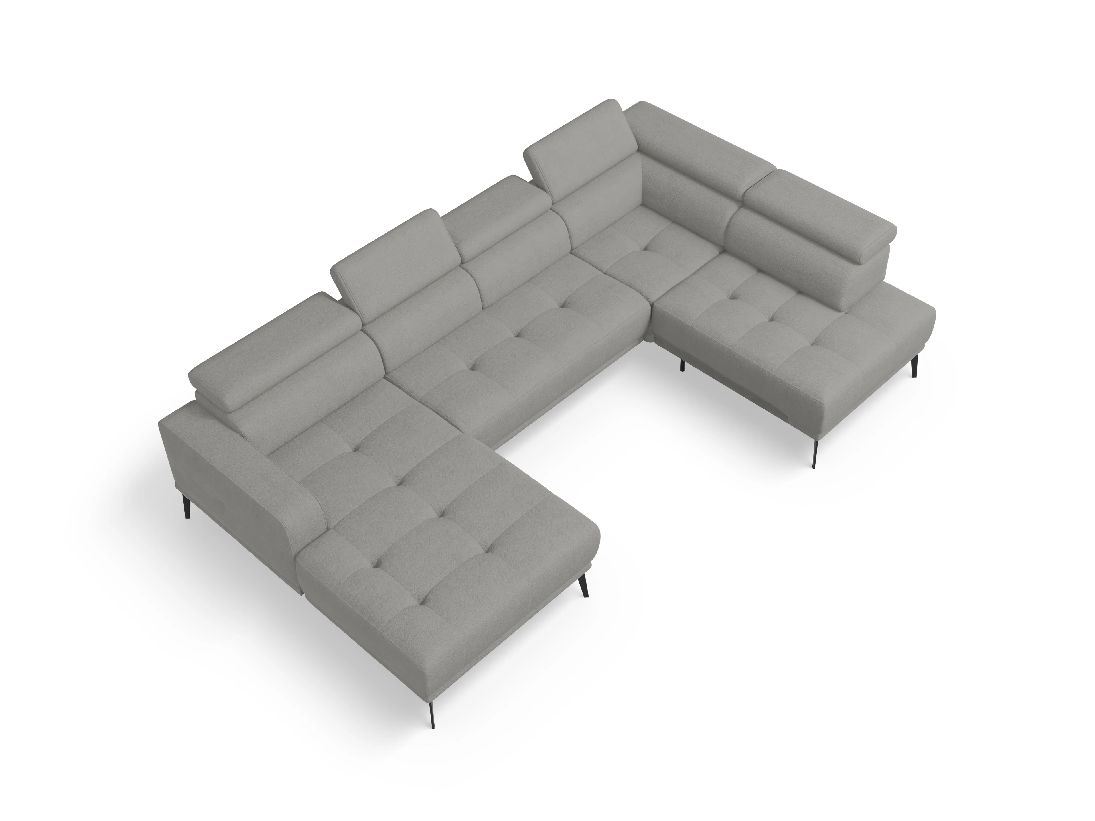 Ansicht des Produktes Marco Wohnlandschaft offen beidseitig in Stoff Grau