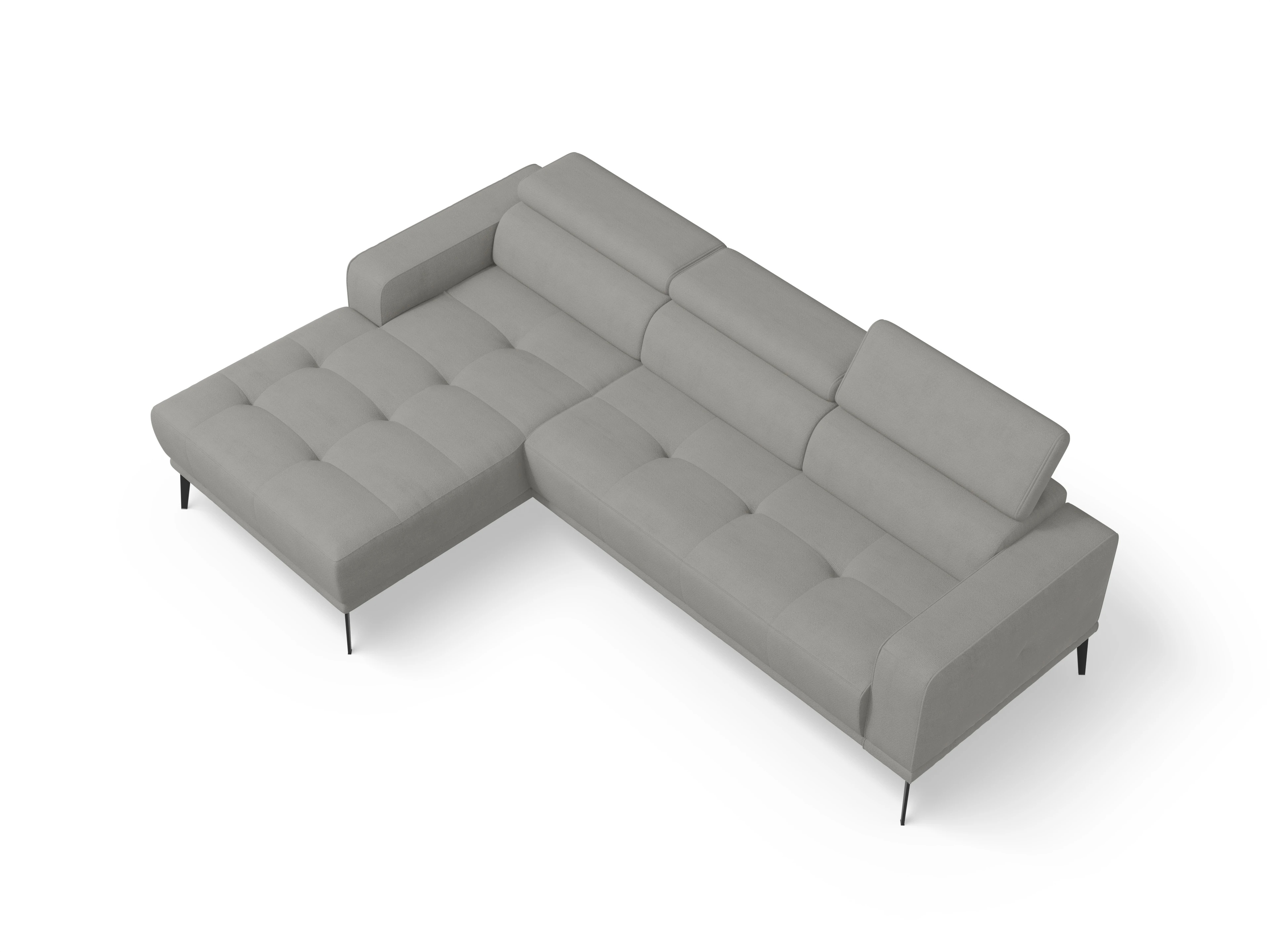 Ansicht des Produktes Marco Ecksofa links Abschluss offen in Stoff Grau
