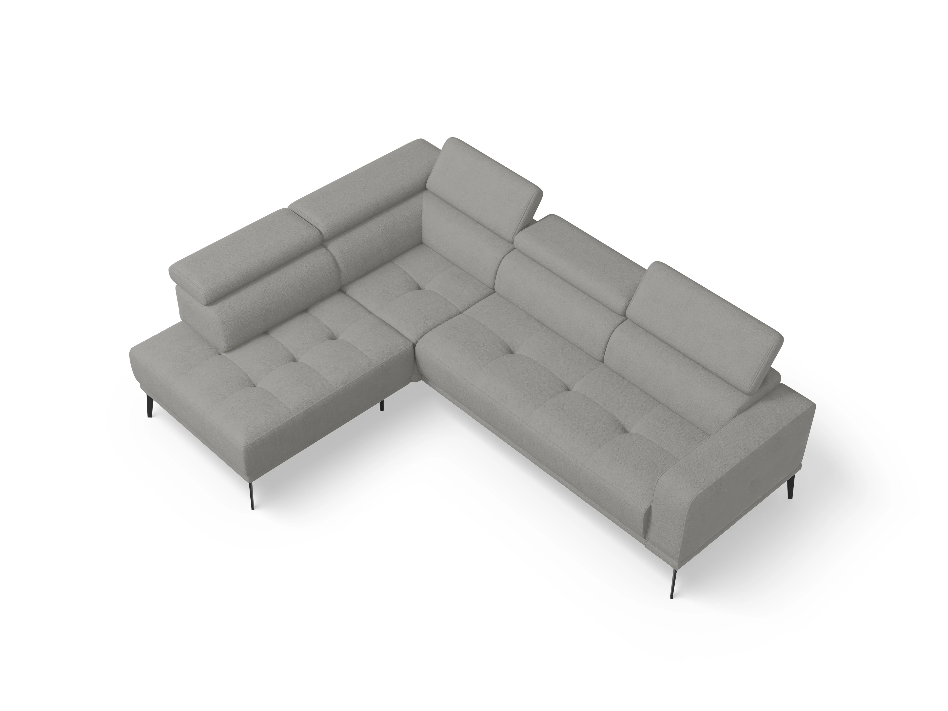 Ansicht des Produktes Marco Ecksofa links Abschluss offen in Stoff Grau