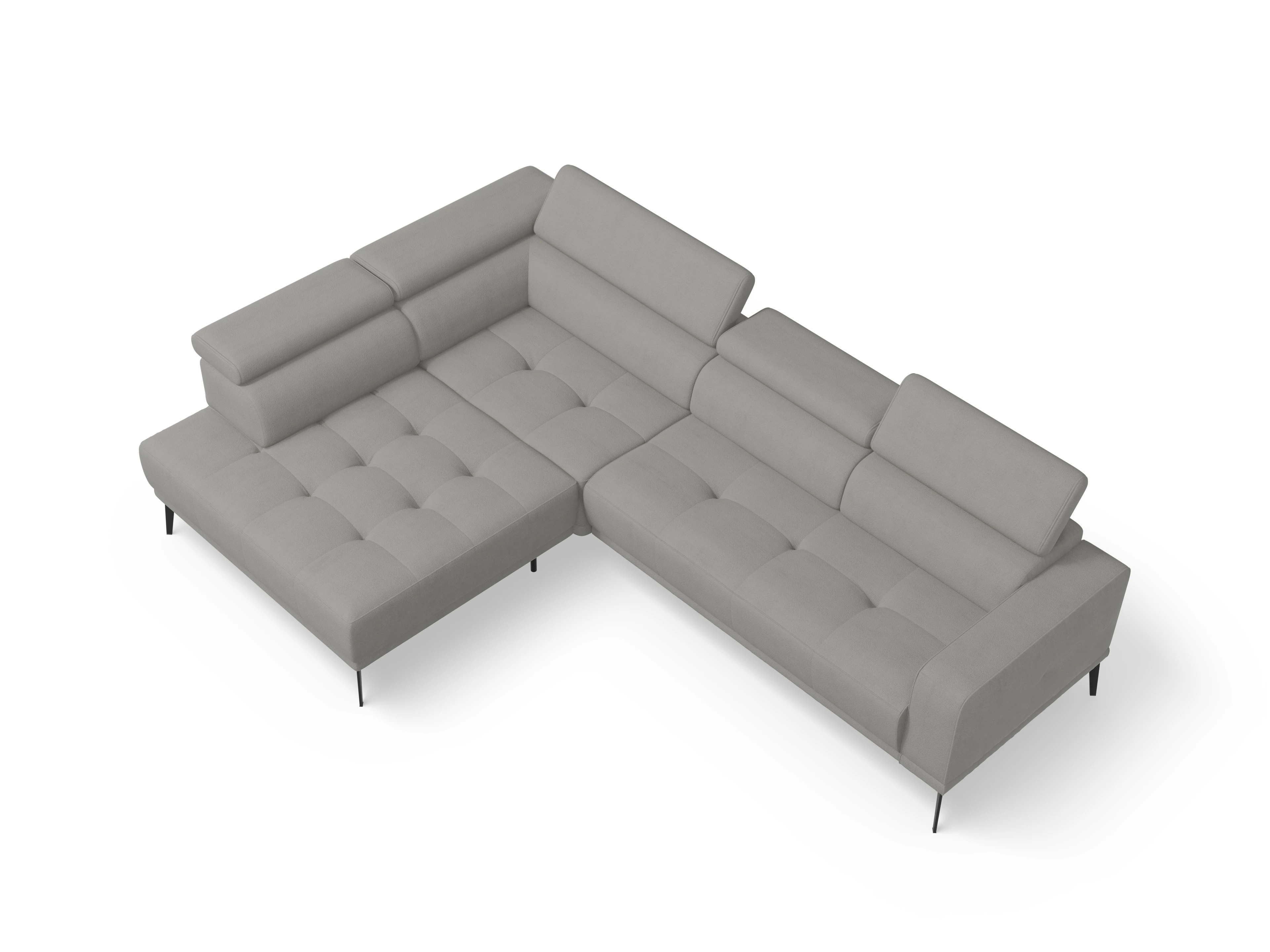 Ansicht des Produktes Marco Ecksofa links Abschluss offen in Stoff Grau