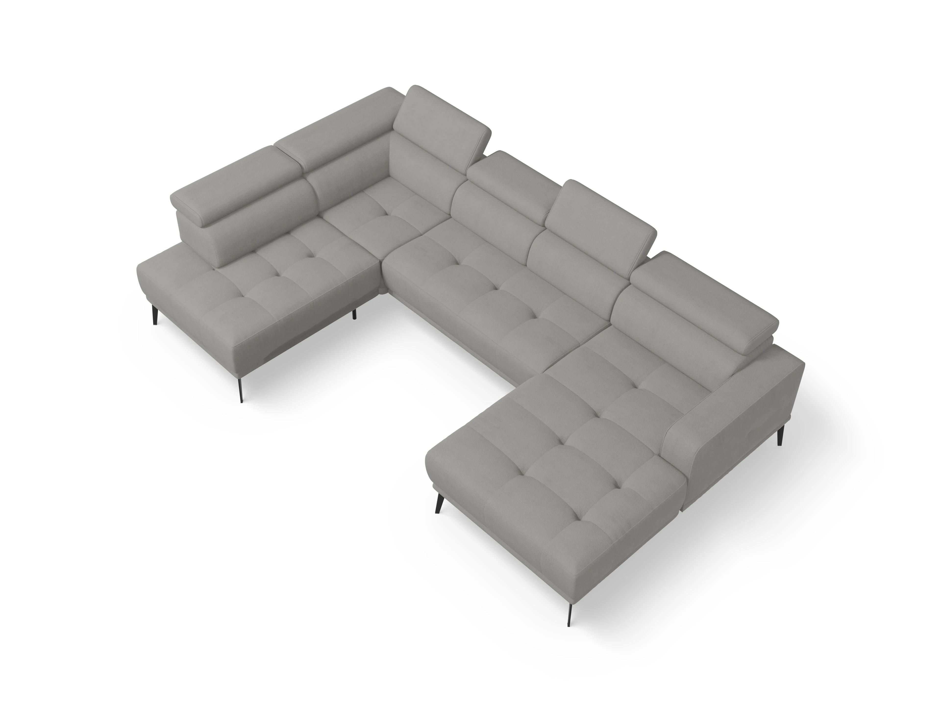 Ansicht des Produktes Marco Wohnlandschaft offen beidseitig in Stoff Grau