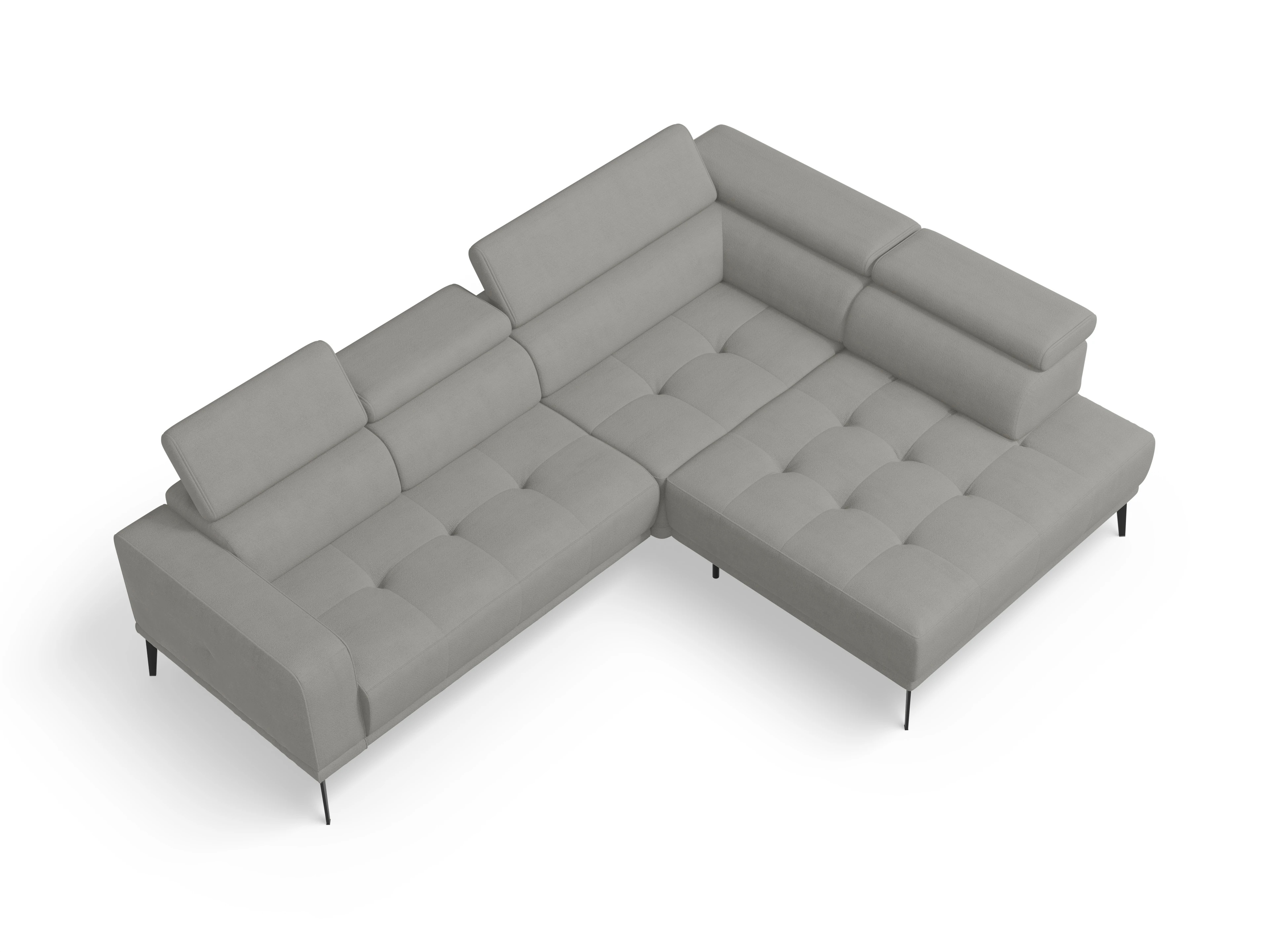 Ansicht des Produktes Marco Ecksofa rechts Abschluss offen in Stoff Grau