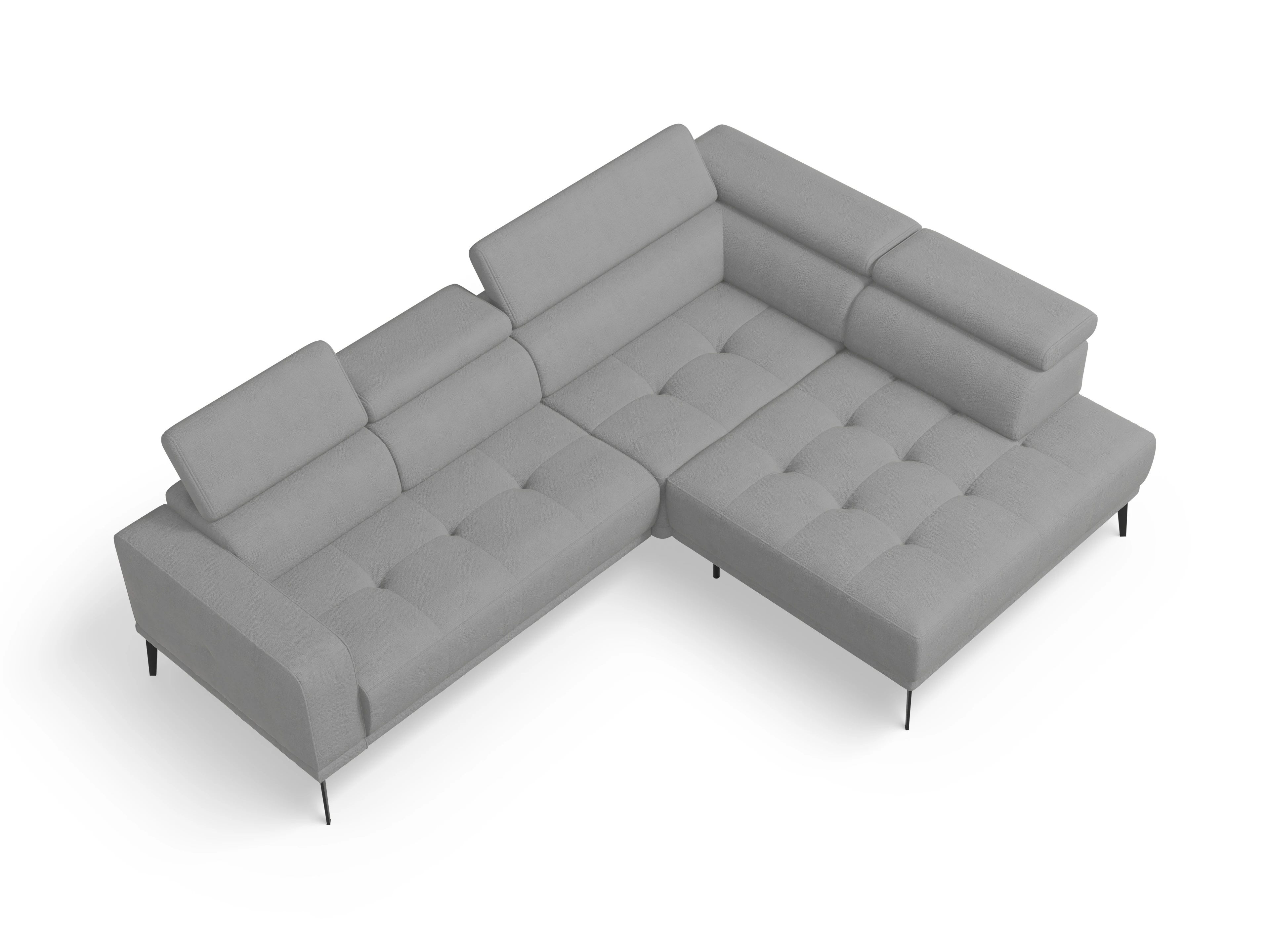 Ansicht des Produktes Marco Ecksofa rechts Abschluss offen in Stoff Grau