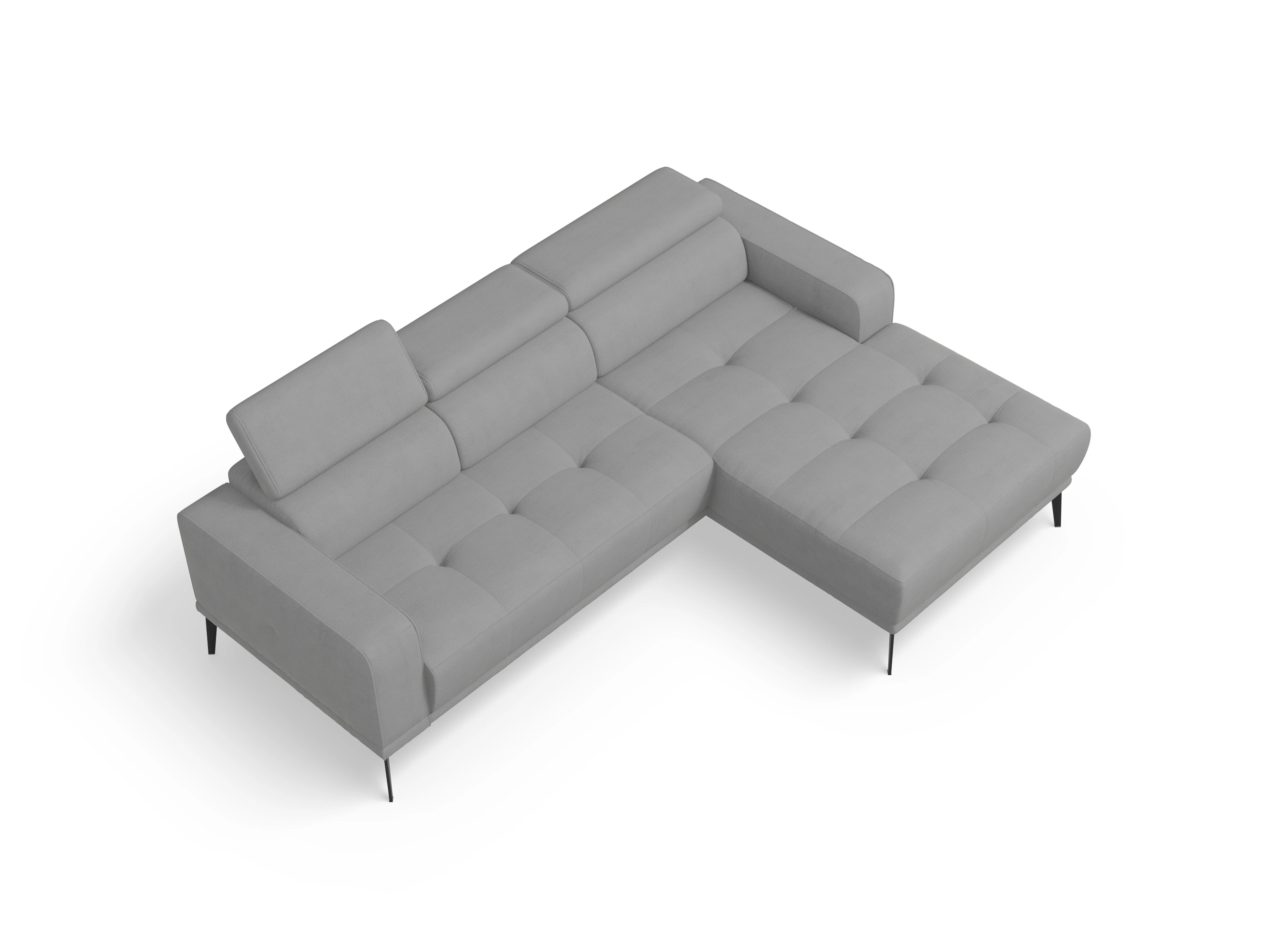 Ansicht des Produktes Marco Ecksofa rechts Abschluss offen in Stoff Grau